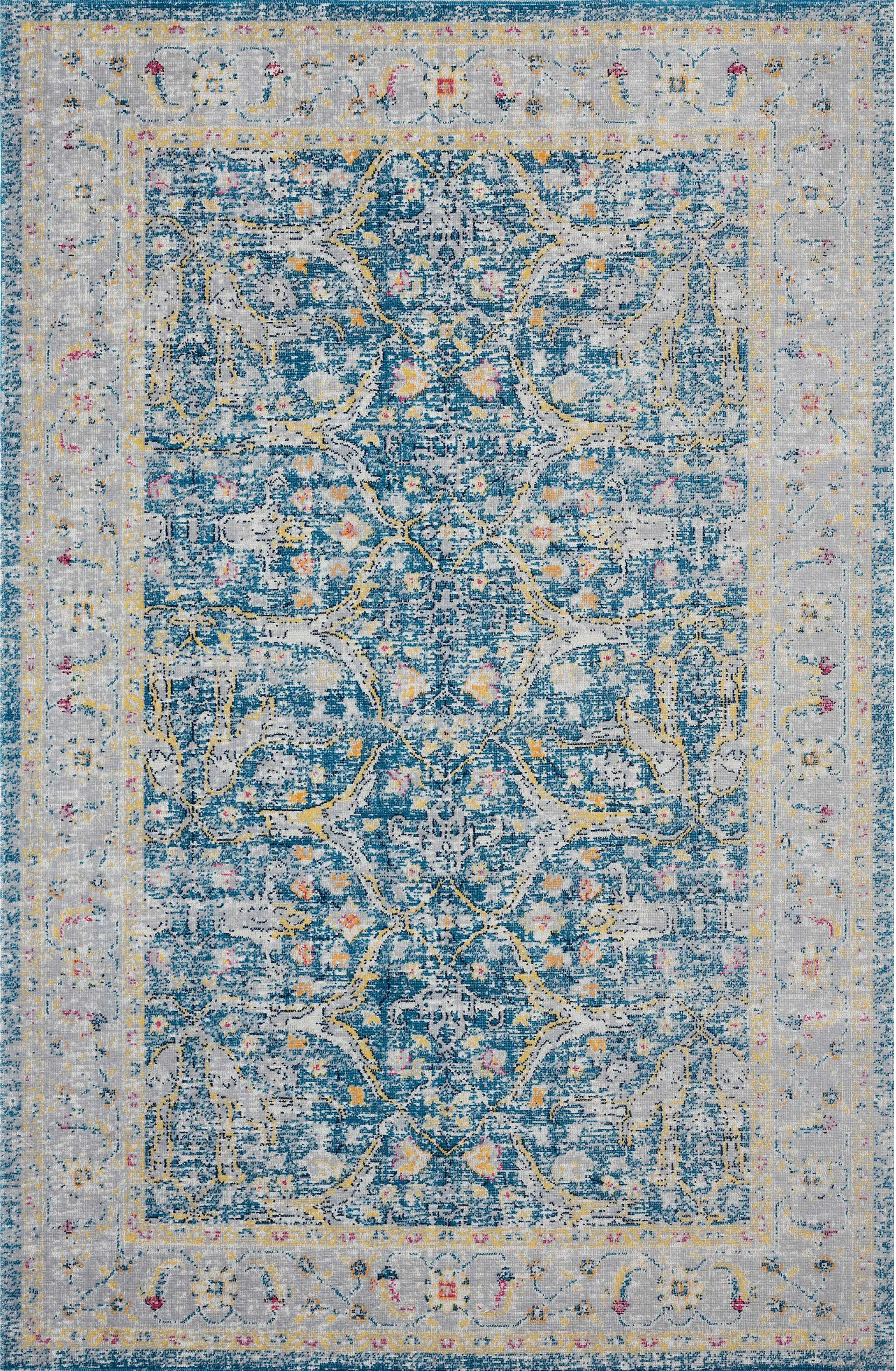 Epder Blue/Cream 5'3 x 7'10 Indoor/Outdoor Rug - Image 1