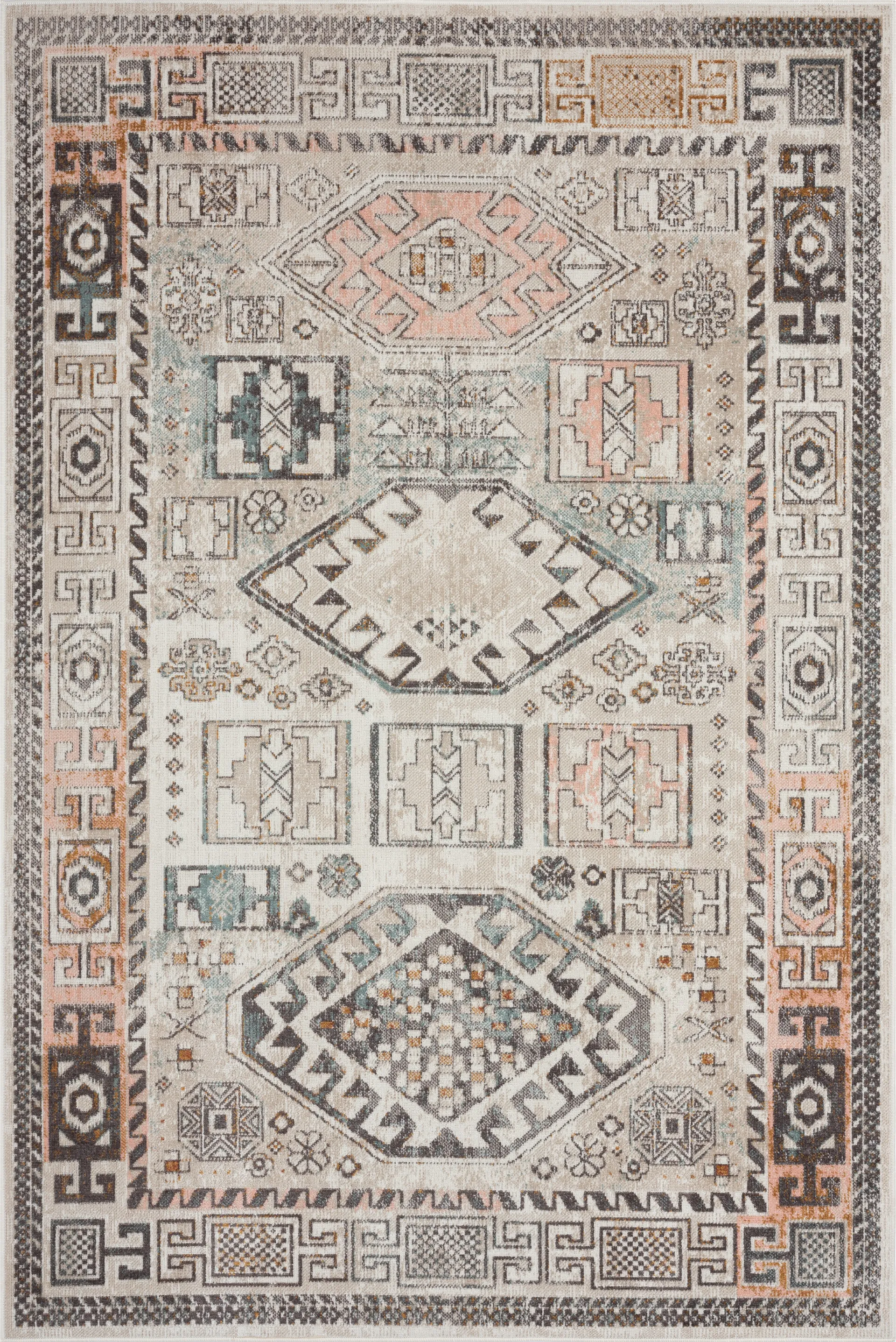 Athaton Cream/Multi 5'3 x 7'10 Indoor/Outdoor Rug - Image 1