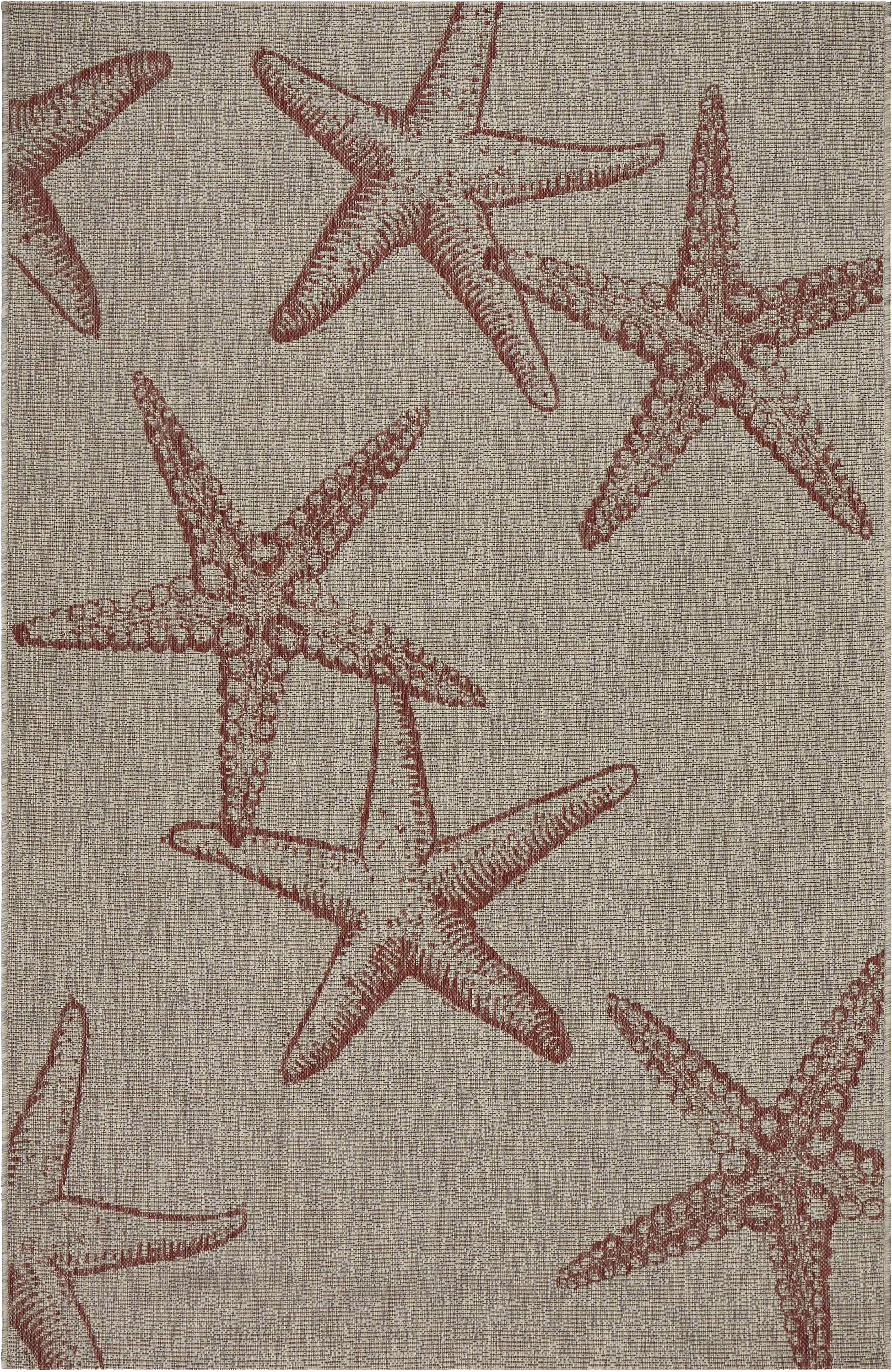 Carnsoll Coral/Beige 5' x 7' Indoor/Outdoor Rug - Thumbnail - Image 1