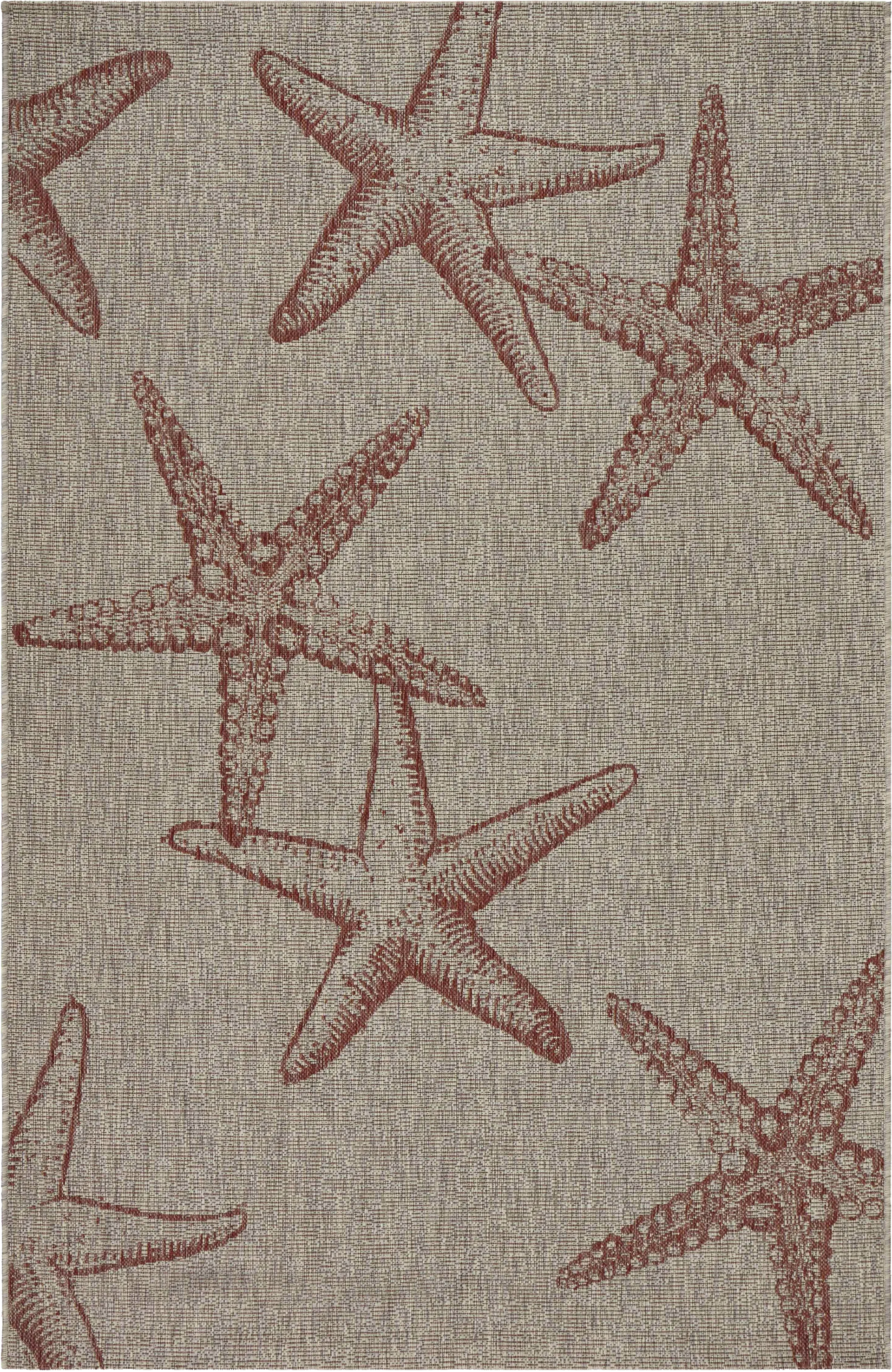 Carnsoll Coral/Beige 5' x 7' Indoor/Outdoor Rug - Image 1