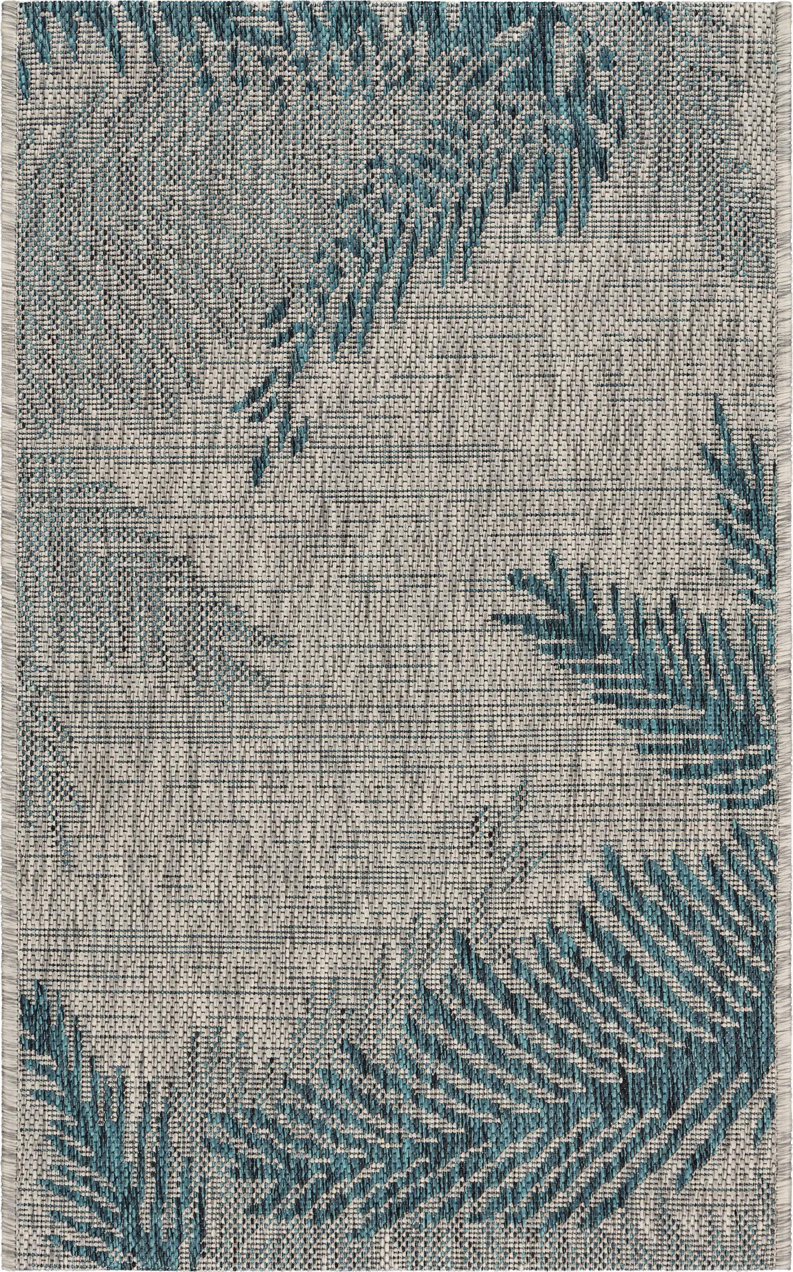 Wesnet Gray/Blue 7'9 x 9'5 Indoor/Outdoor Rug