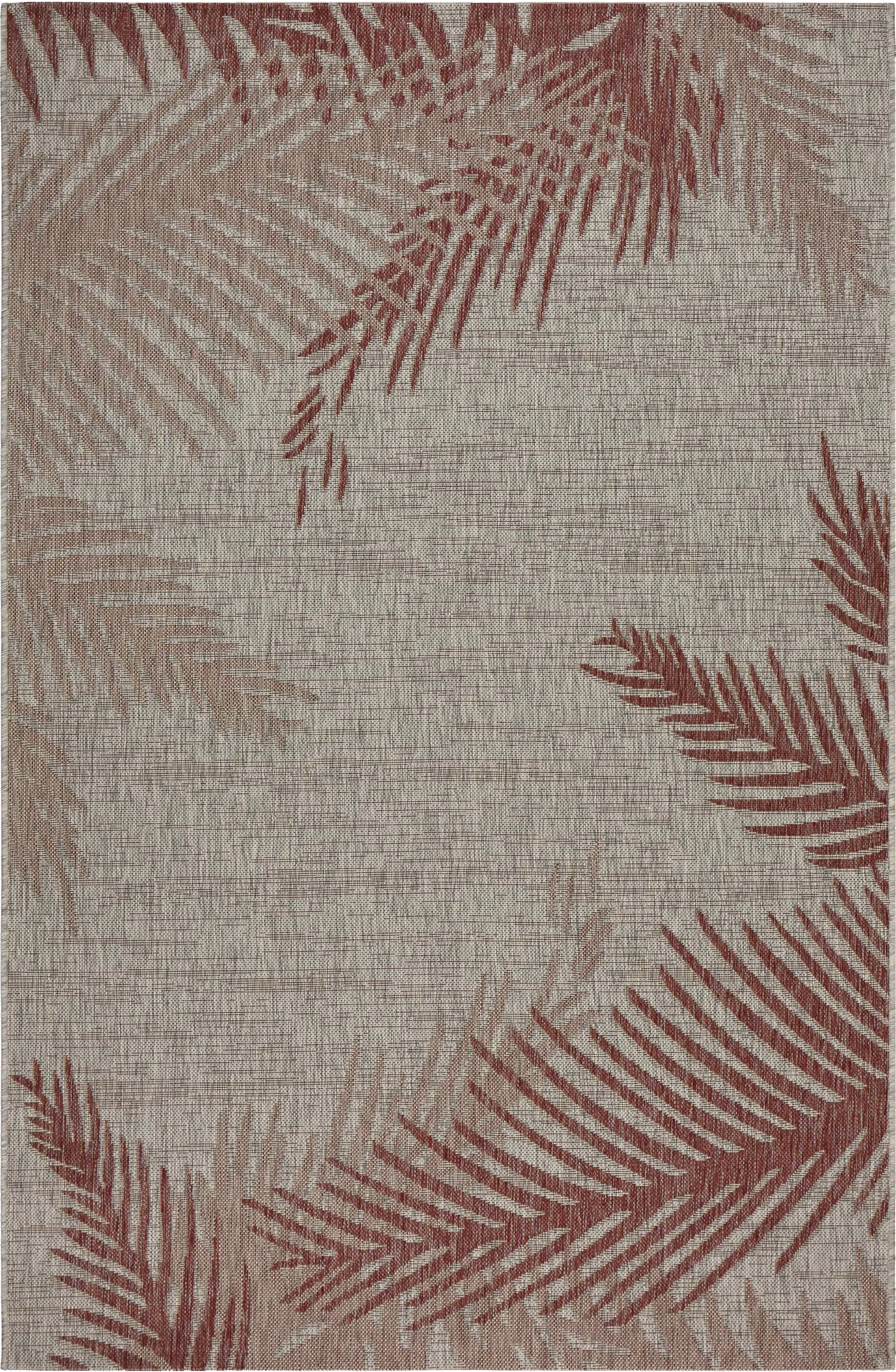 Wesnet Red/Beige 5' x 7' Indoor/Outdoor Rug - Image 1
