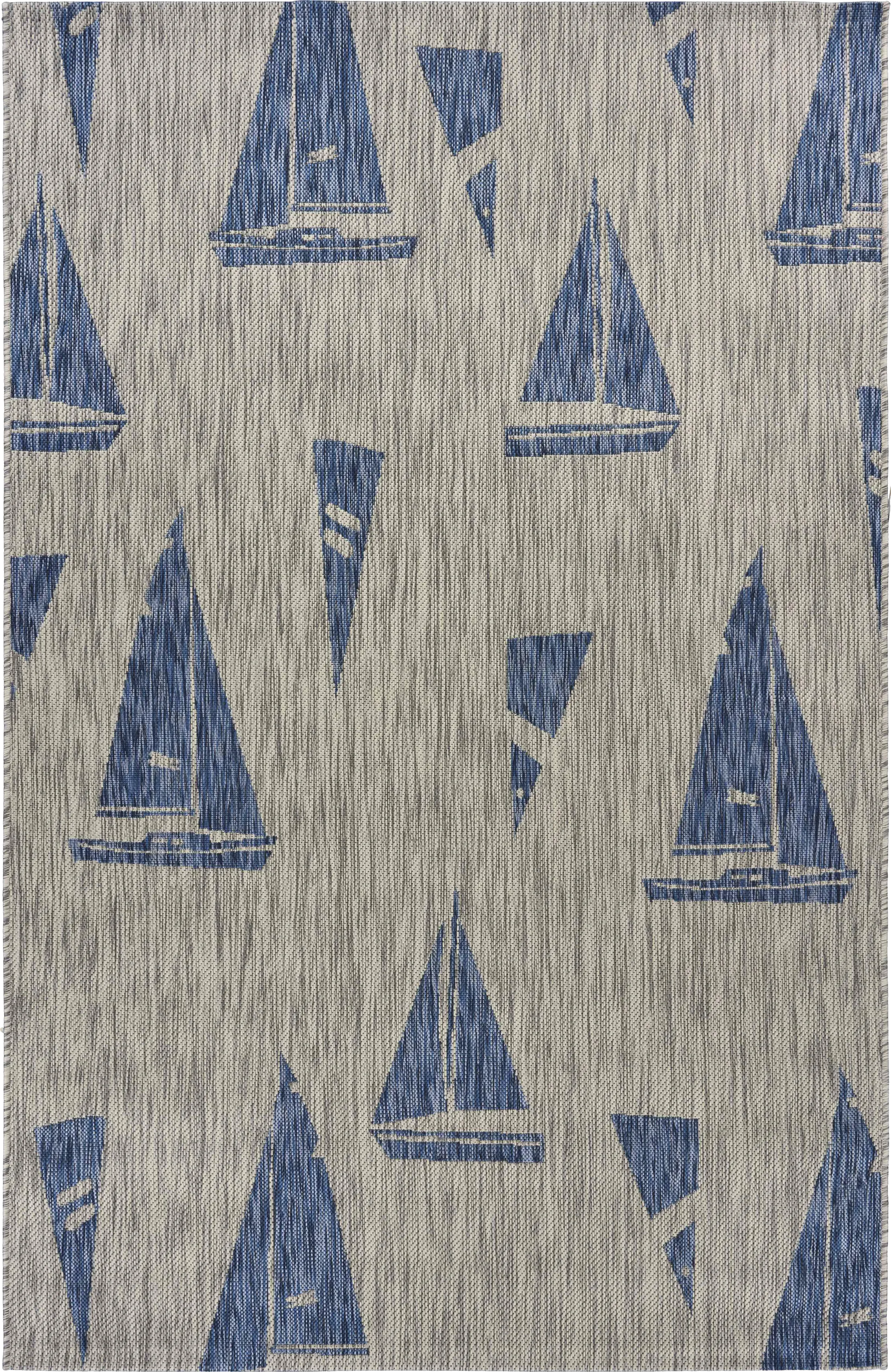 Godegan Gray/Navy 7'9 x 9'5 Indoor/Outdoor Rug - Image 1