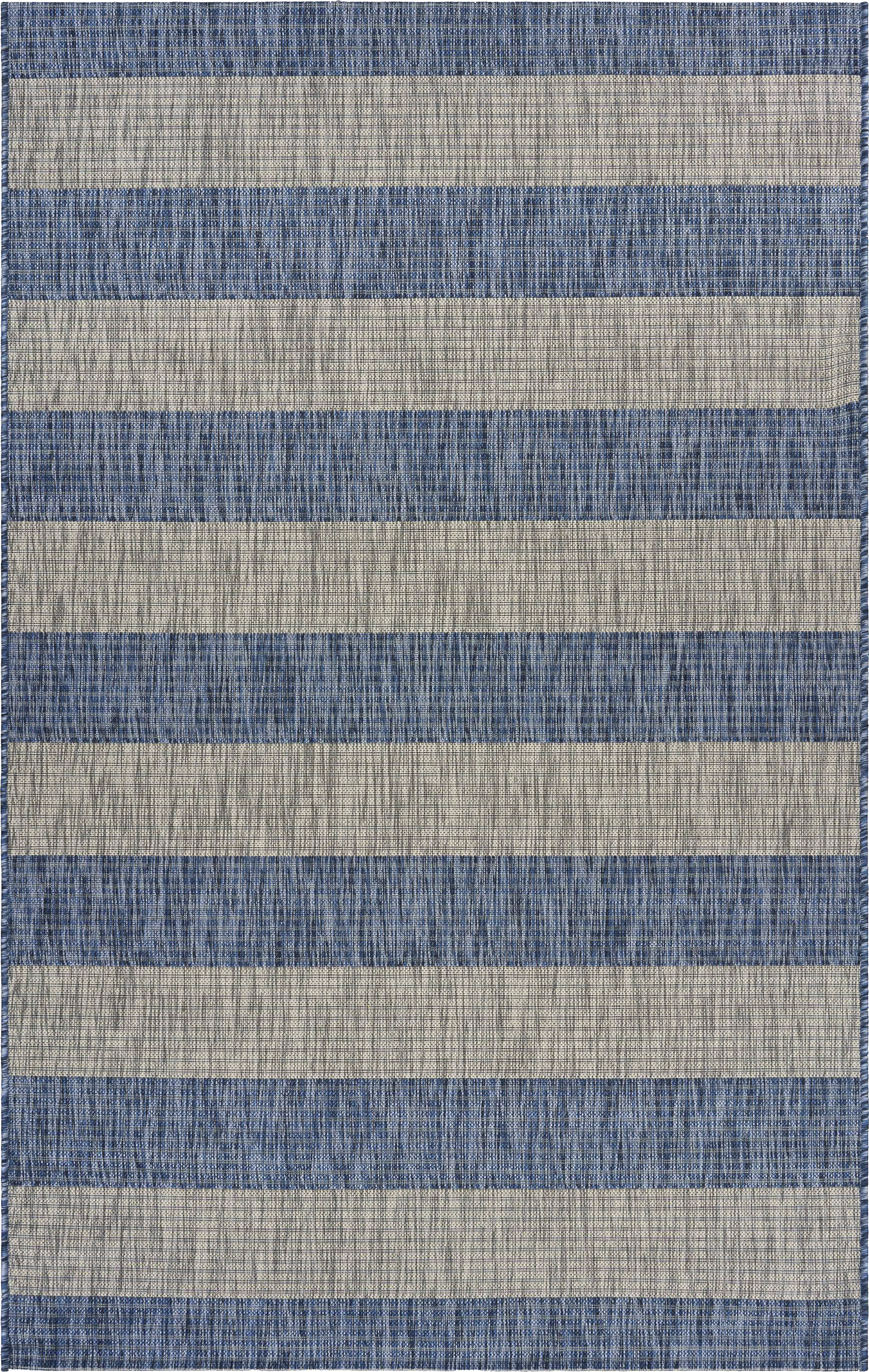 Picrane Navy/Gray 5' x 7' Indoor/Outdoor Rug - Thumbnail - Image 1