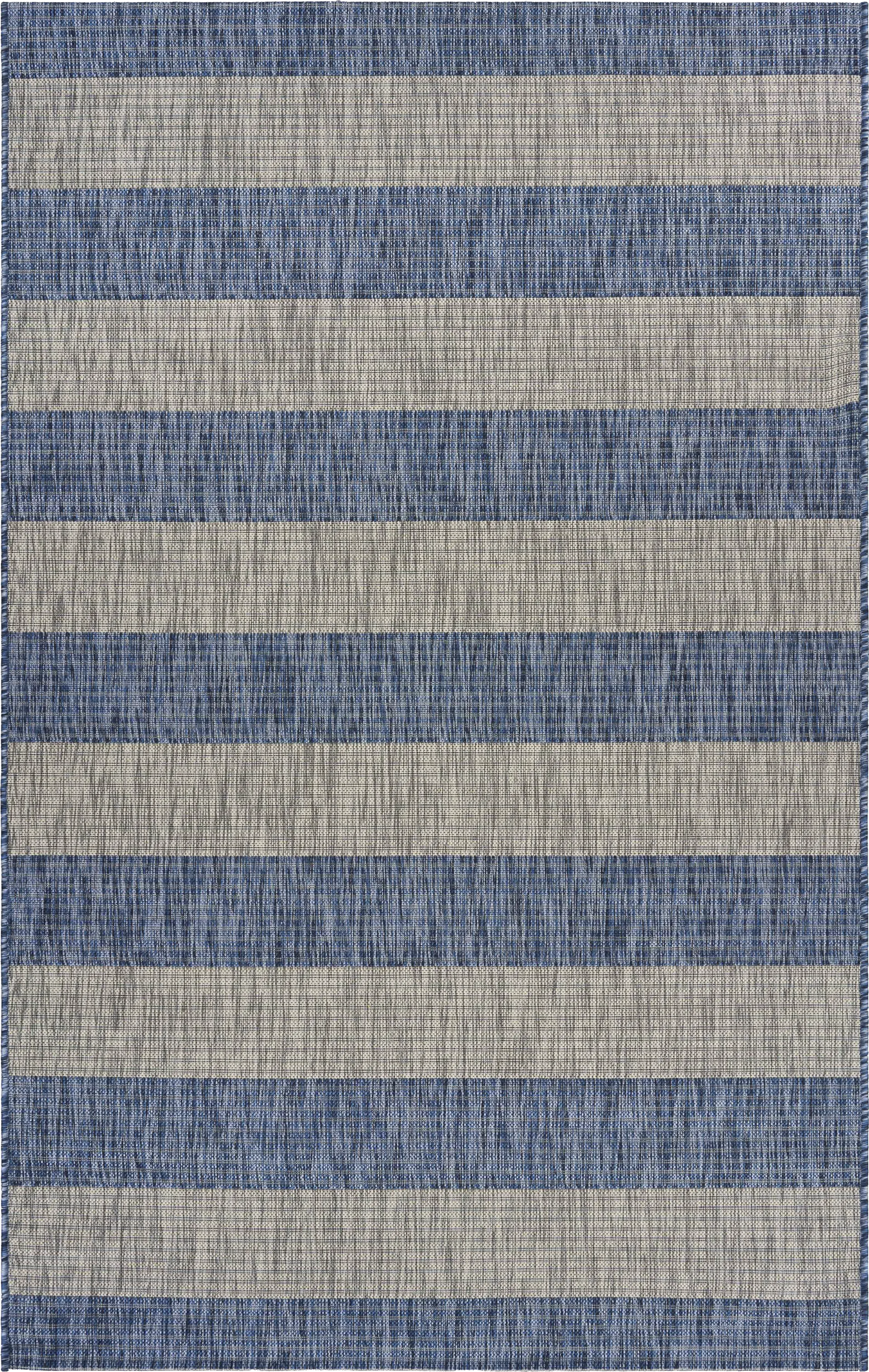 Picrane Navy/Gray 5' x 7' Indoor/Outdoor Rug - Image 1