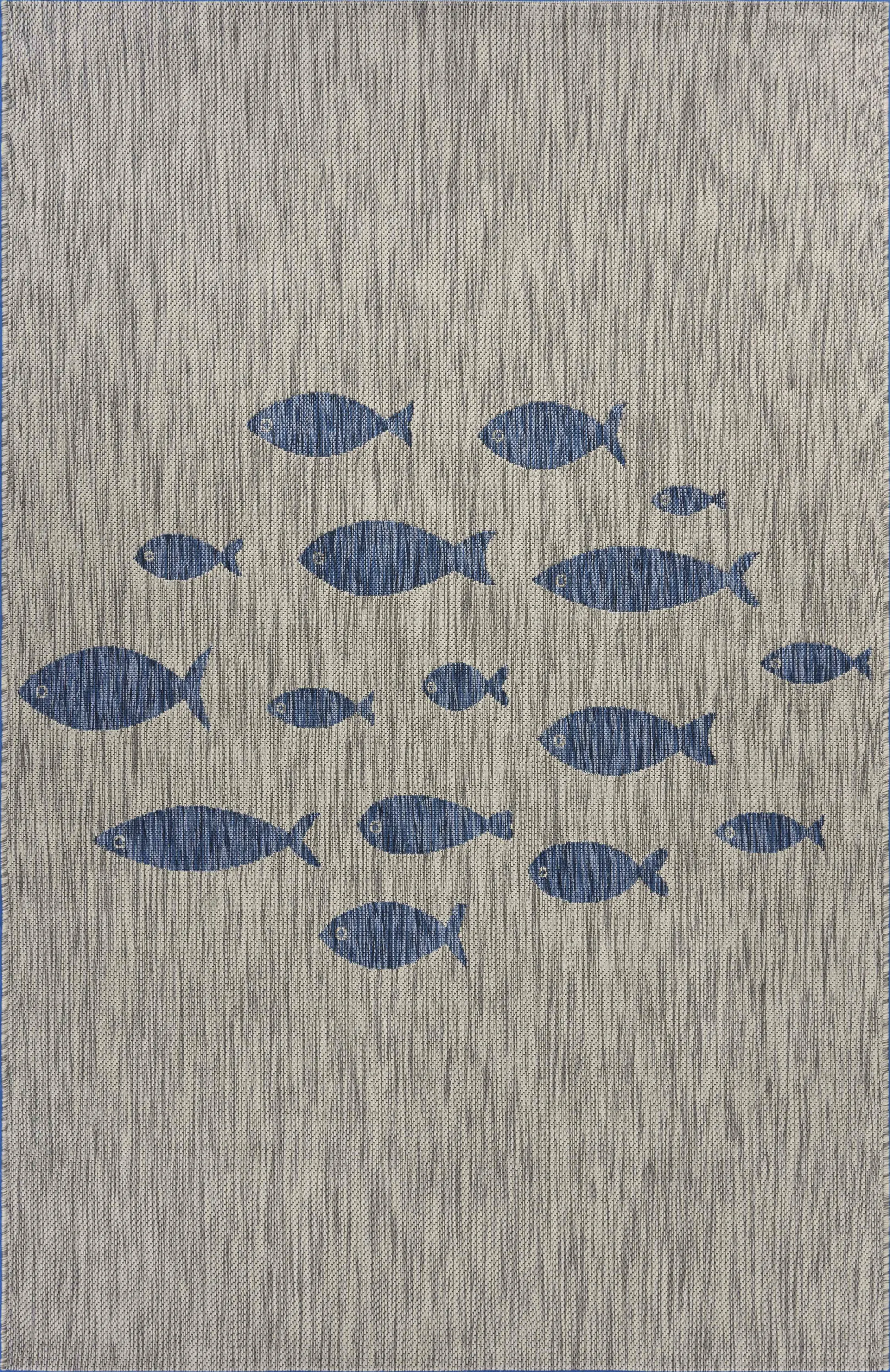 Engleto Gray/Navy 5' x 7' Indoor/Outdoor Rug - Image 1