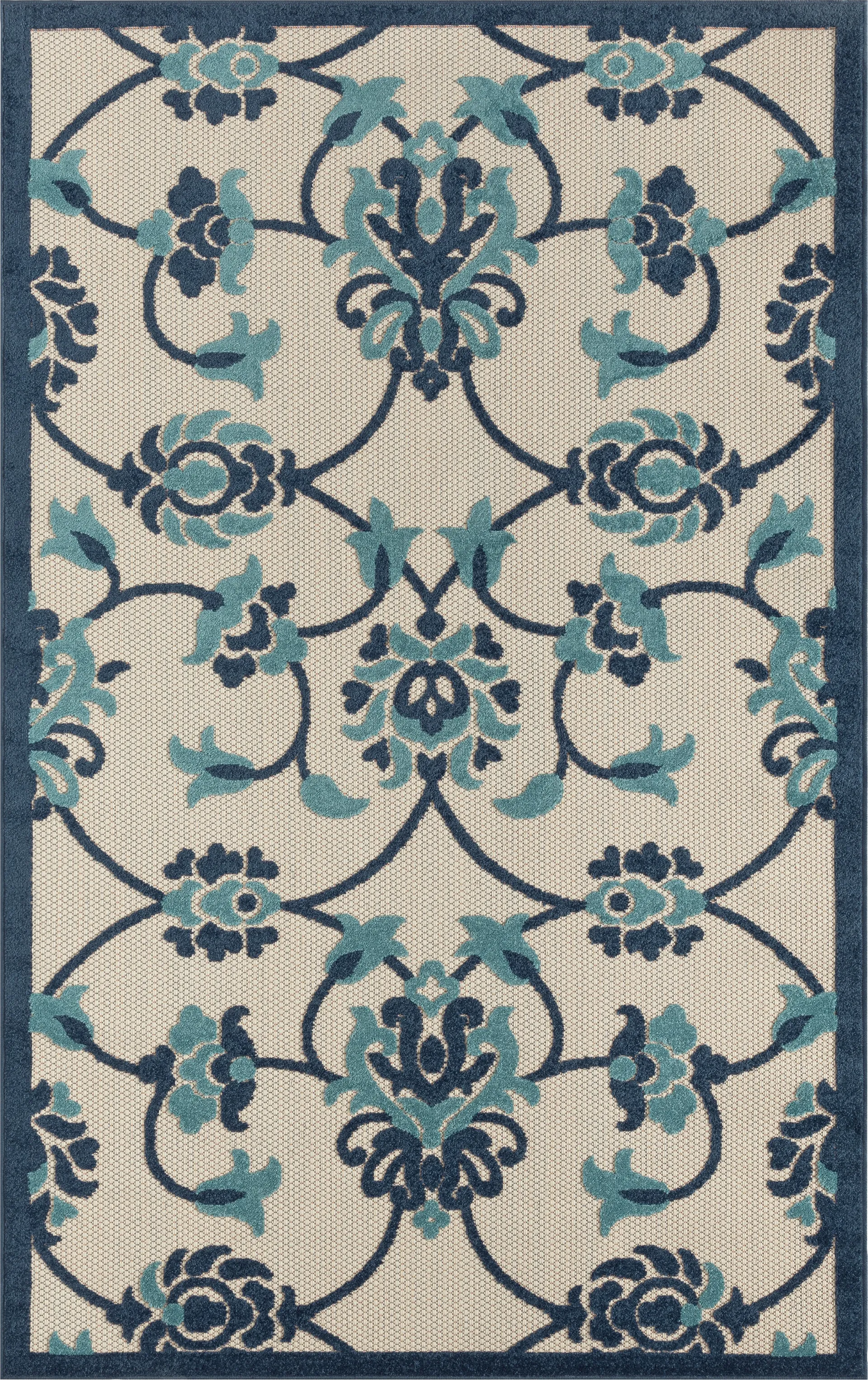 Lusetrie Navy/Multi 5' x 8' Indoor/Outdoor Rug - Image 1