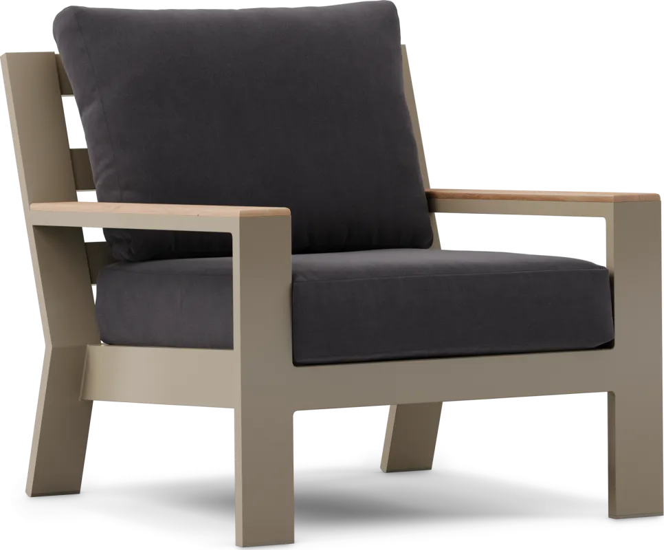 Solana Taupe Outdoor Club Chair with Charcoal Cushions