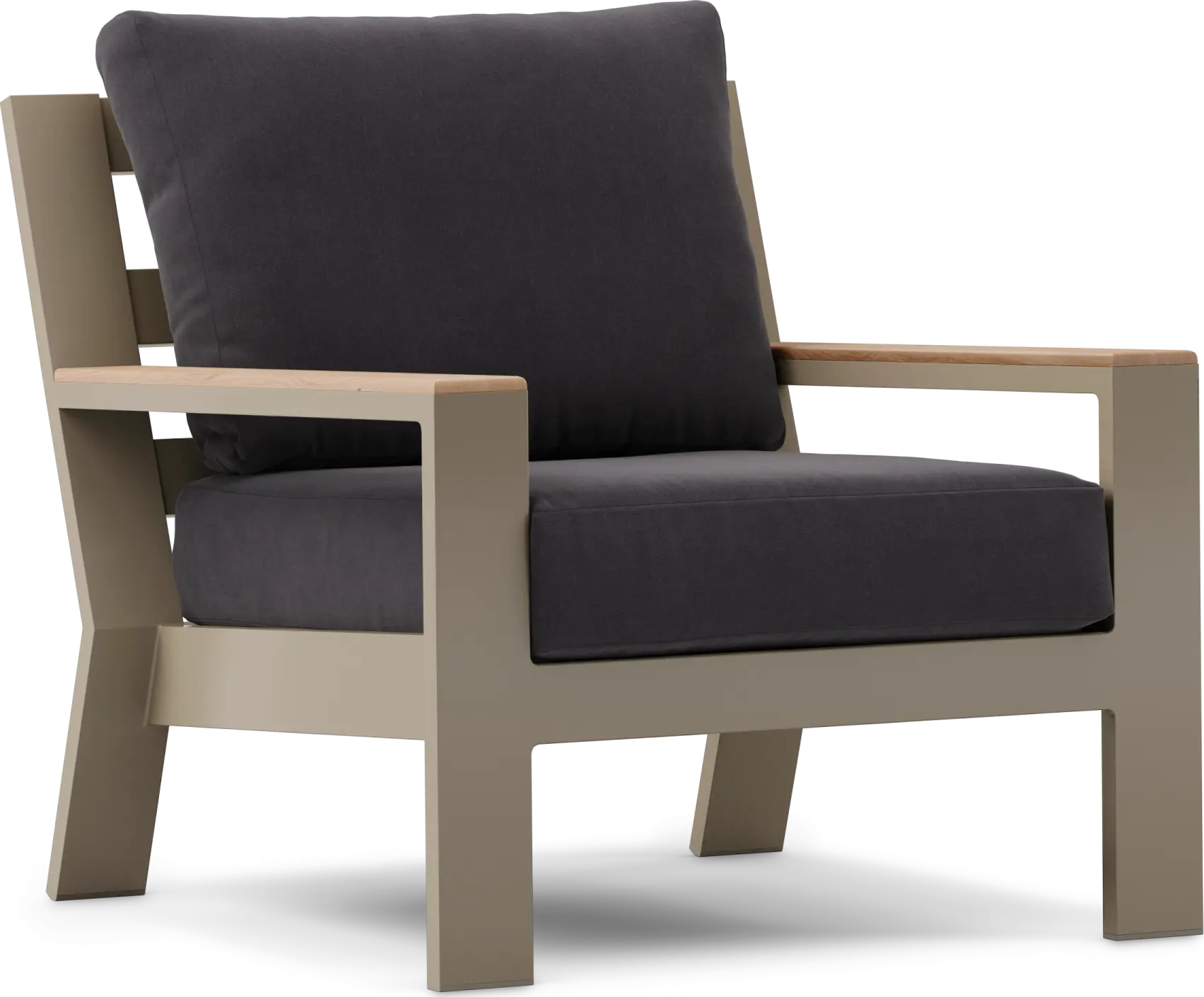 Solana Taupe Outdoor Club Chair with Charcoal Cushions