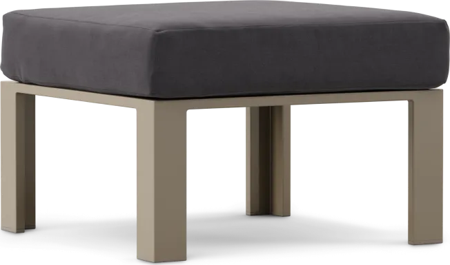 Solana Taupe Outdoor Ottoman with Charcoal Cushion