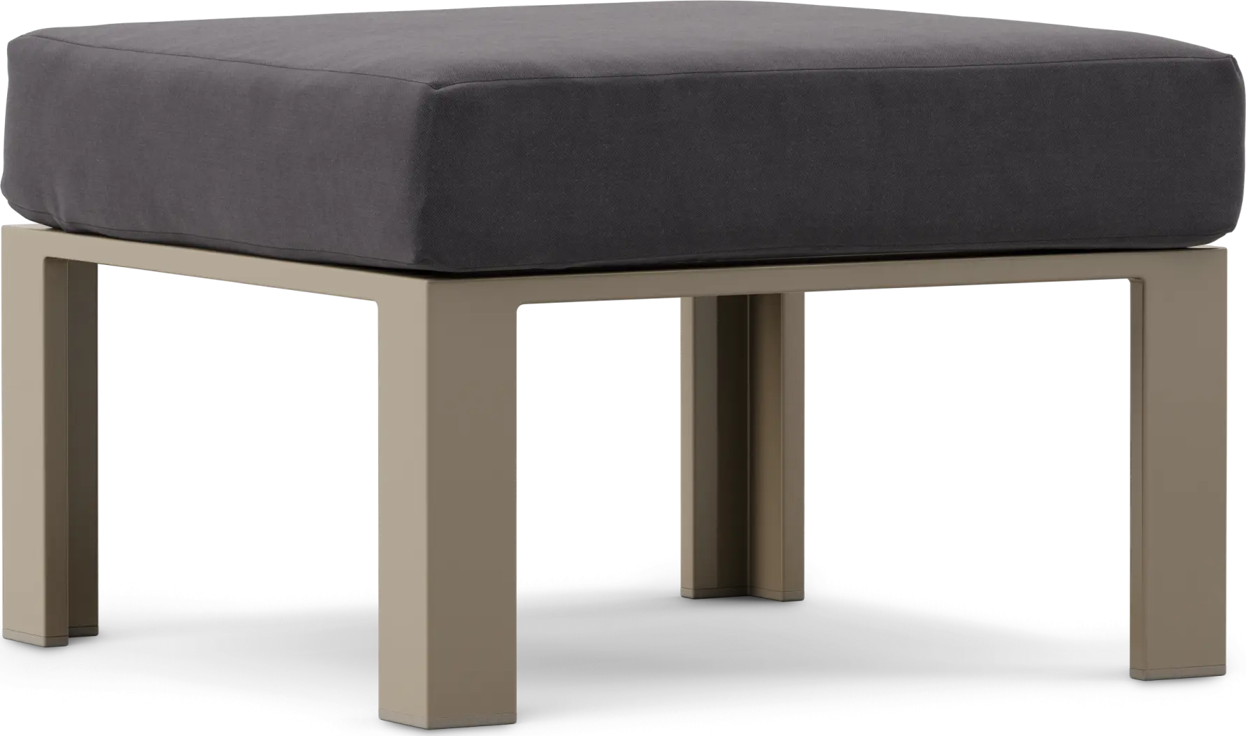 Solana Taupe Outdoor Ottoman with Charcoal Cushion
