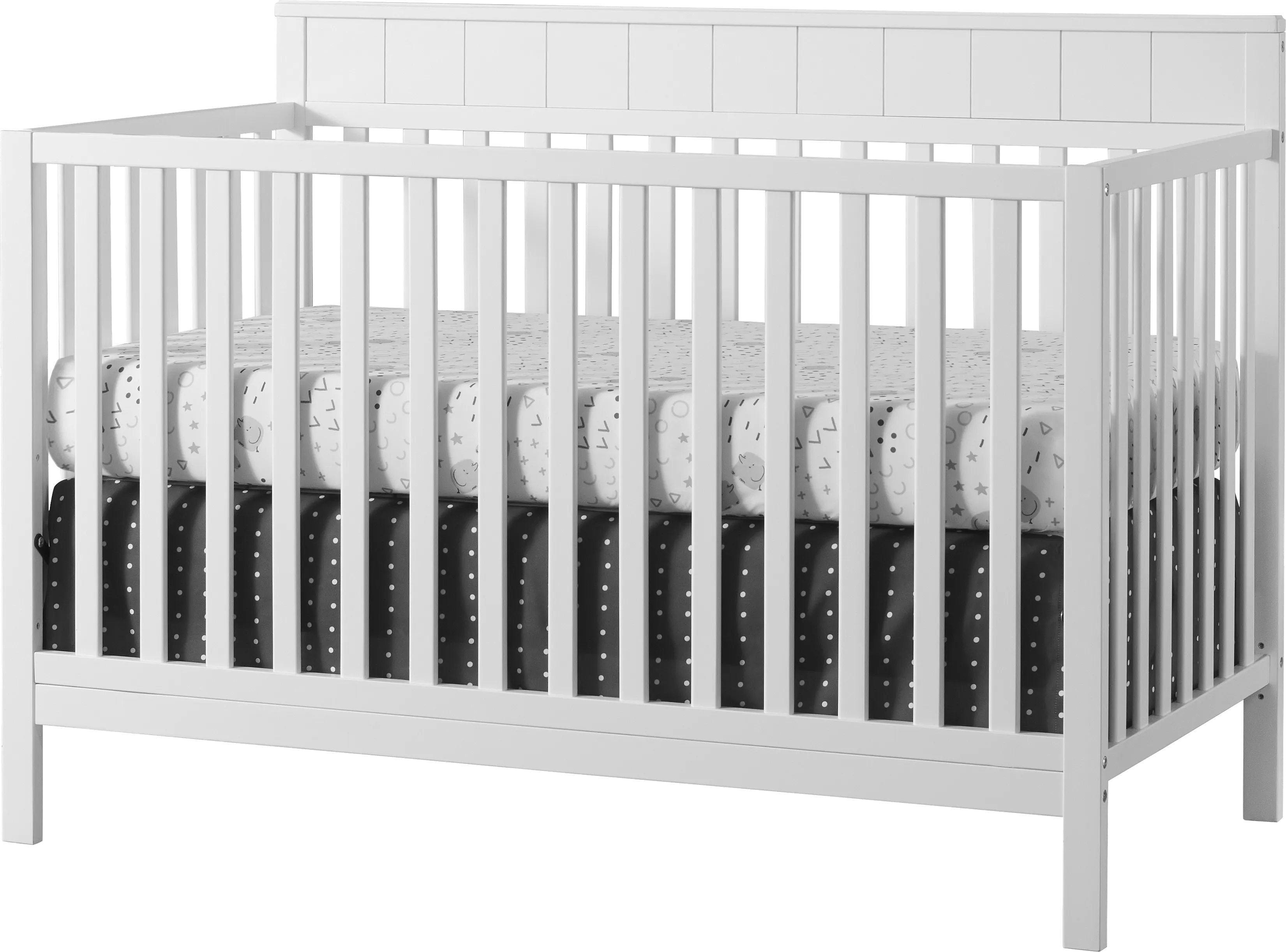 Satine White Convertible Crib - Thumbnail - Image 1