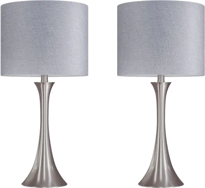Keely Alley Nickel Table Lamps, Set of 2
