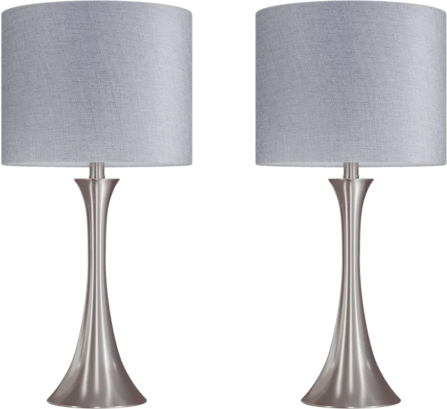 Keely Alley Nickel Table Lamps, Set of 2