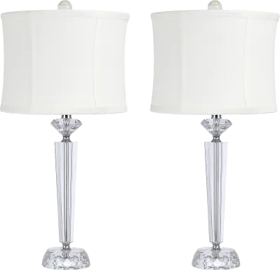 Egret Sea Clear Table Lamps, Set of 2