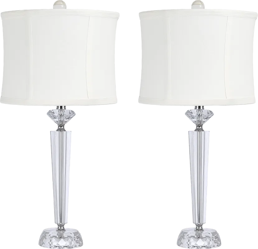 Egret Sea Clear Table Lamps, Set of 2