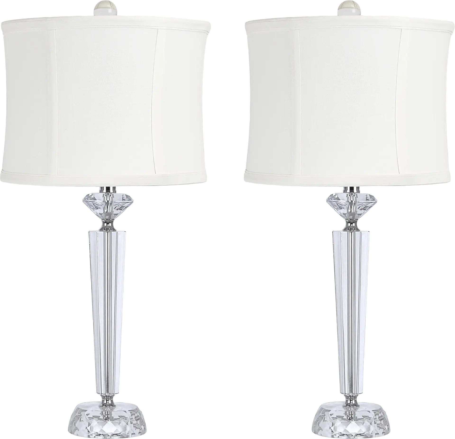 Egret Sea Clear Table Lamps, Set of 2
