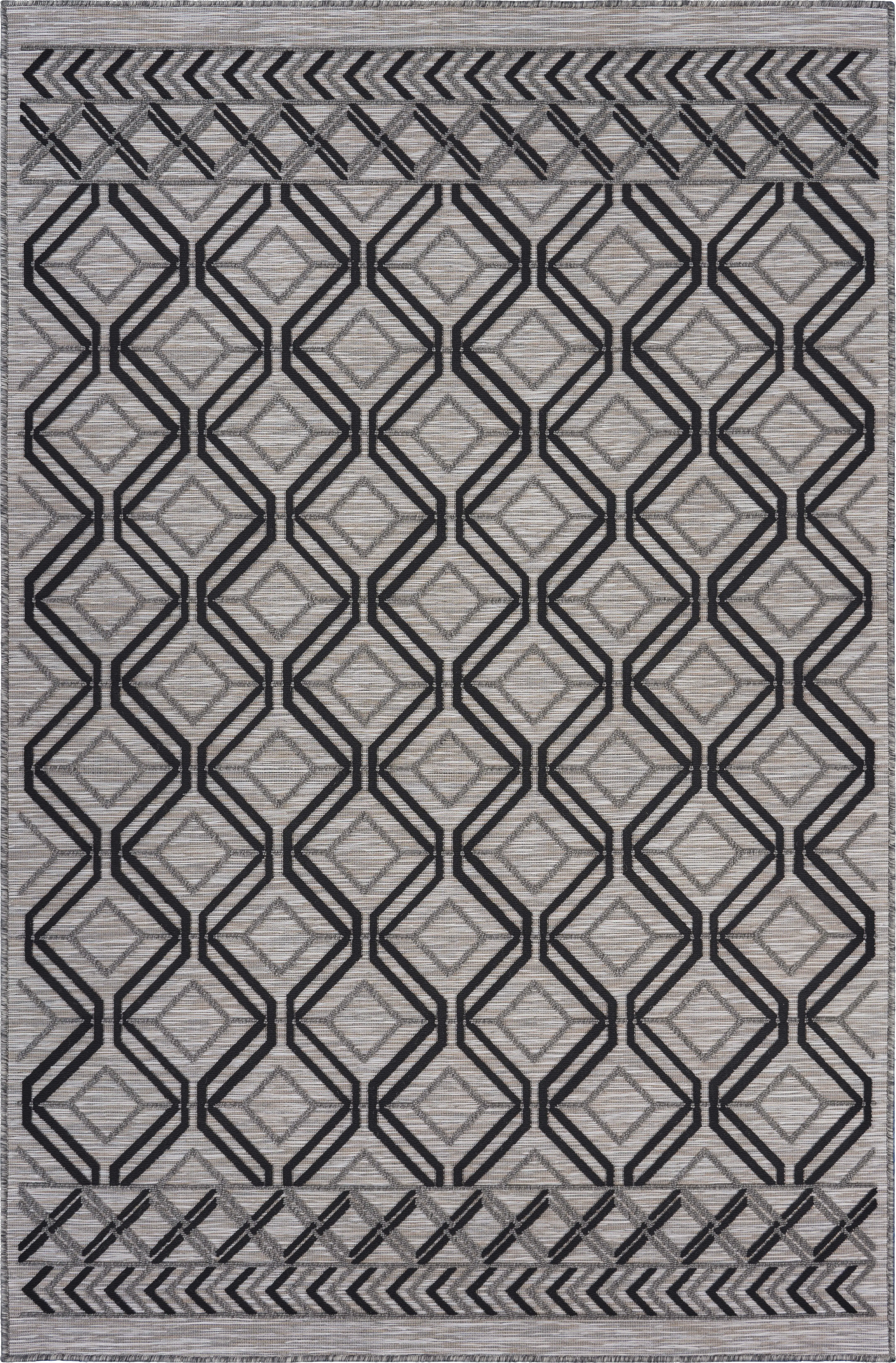 Cowanbo Black 5' x 7' Indoor/Outdoor Rug - Thumbnail - Image 1