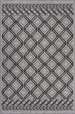 Cowanbo Black 5' x 7' Indoor/Outdoor Rug