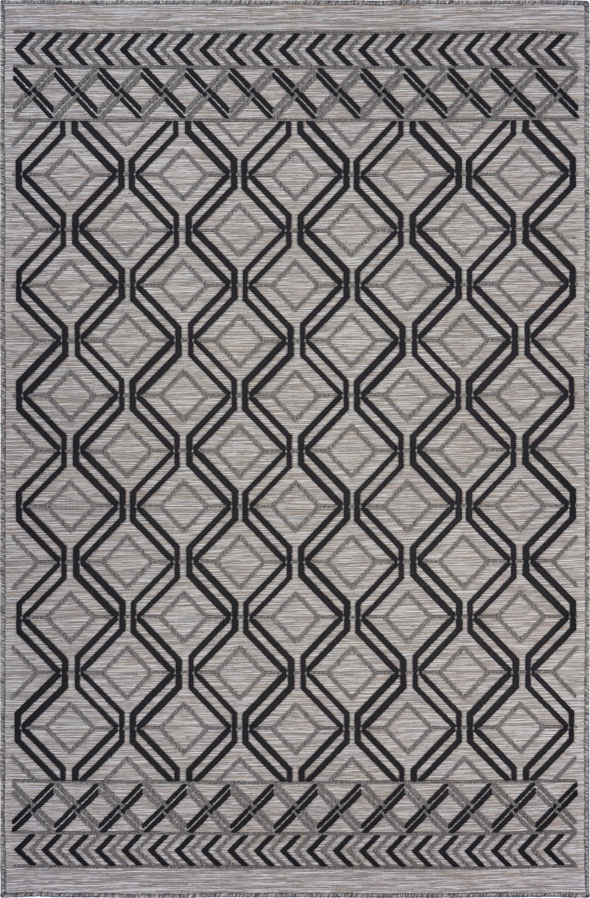 Cowanbo Black 5' x 7' Indoor/Outdoor Rug - Image 1