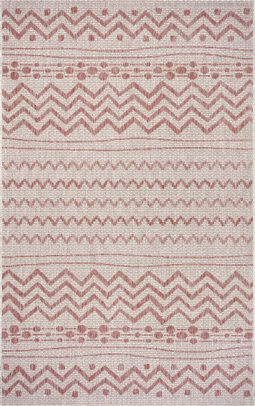 Onomis Beige/Red 7'9 x 9'9 Indoor/Outdoor Rug
