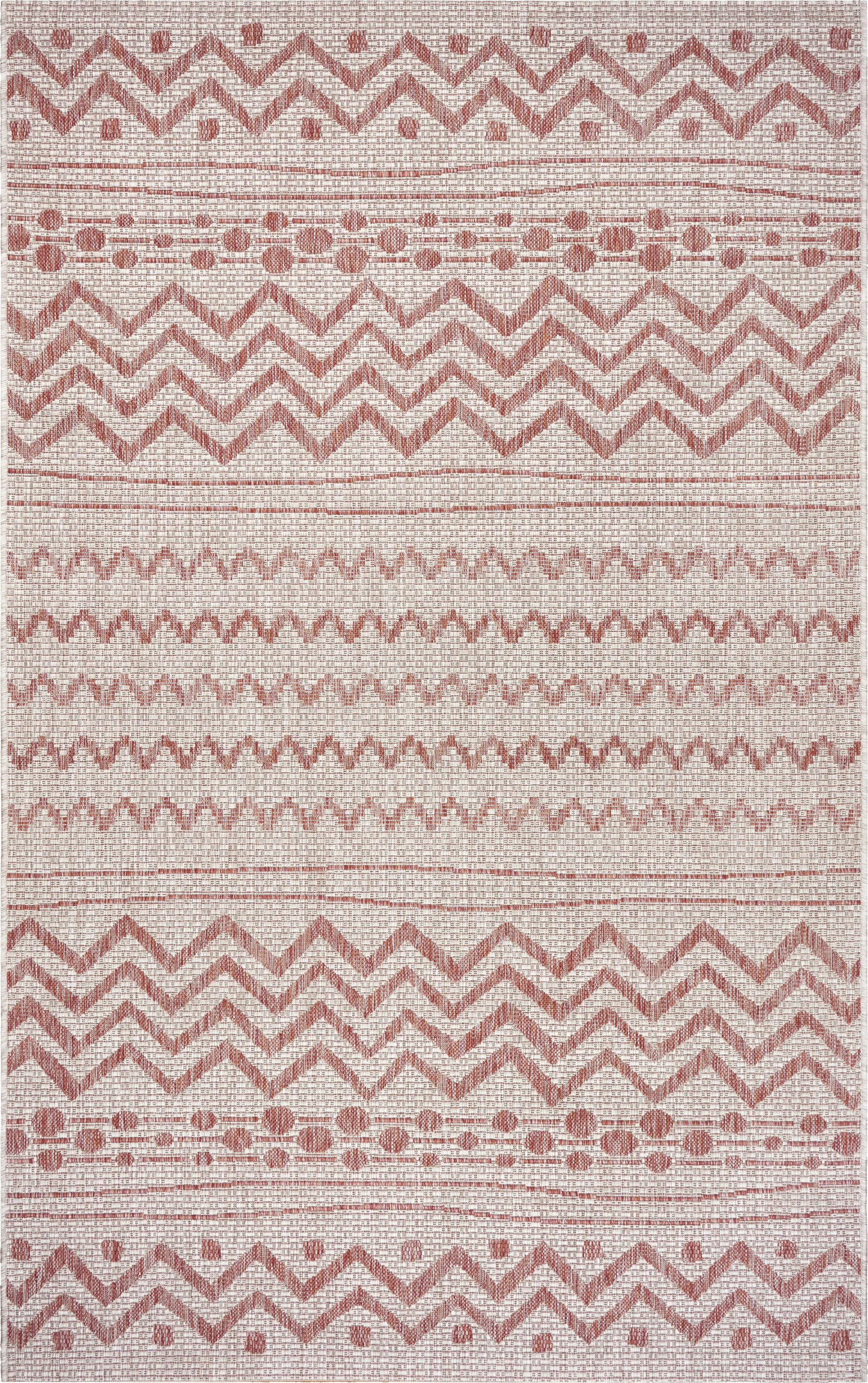 Onomis Beige/Red 7'9 x 9'9 Indoor/Outdoor Rug - Image 1