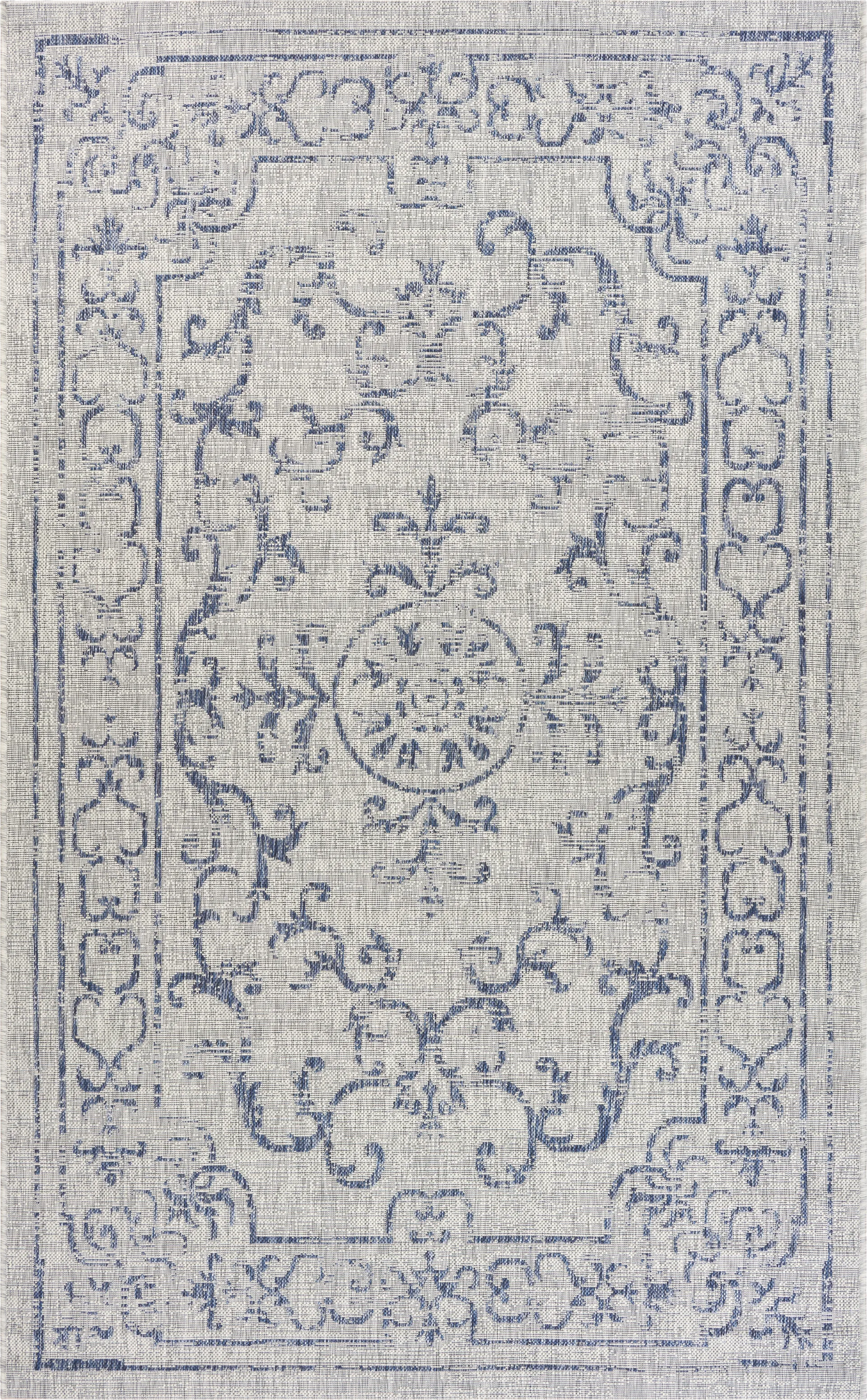 Lamdiac Navy/Gray 5' x 8' Indoor/Outdoor Rug - Image 1