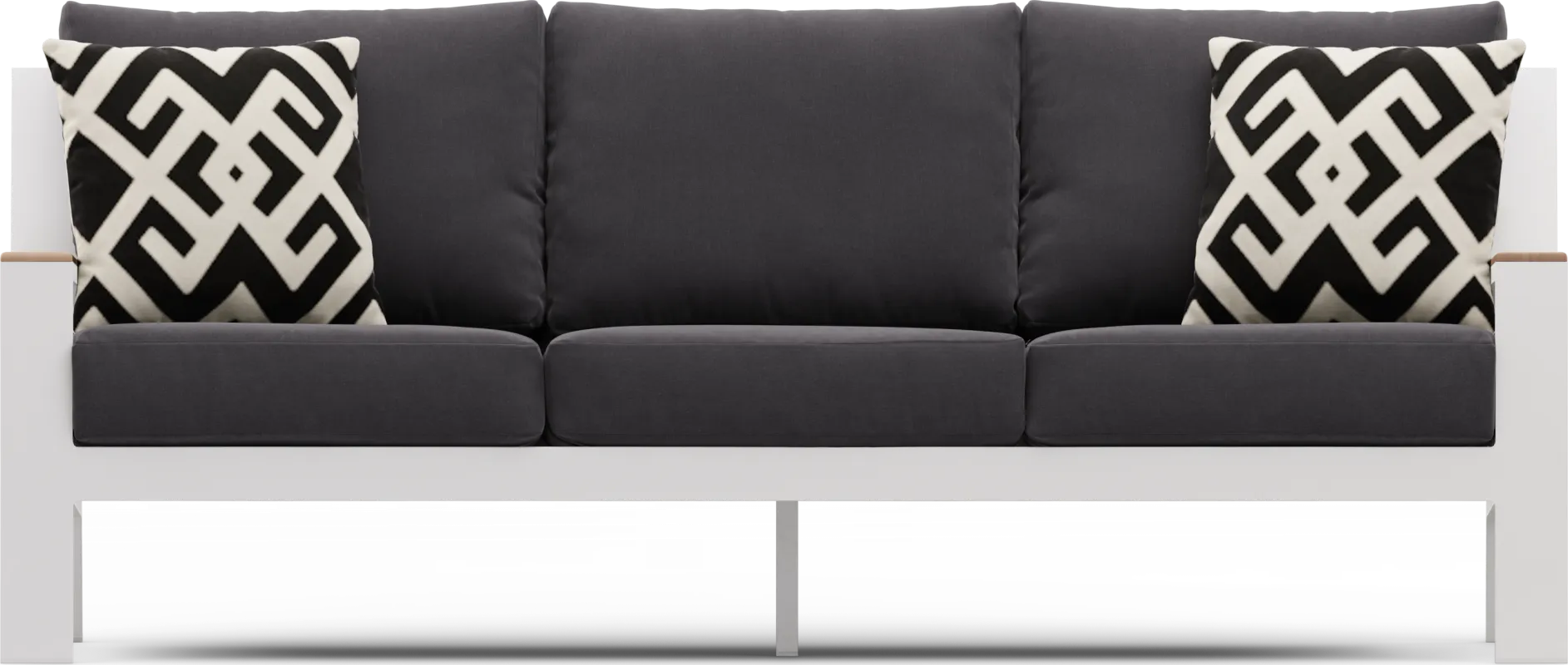 Solana White Outdoor Sofa with Charcoal Cushions