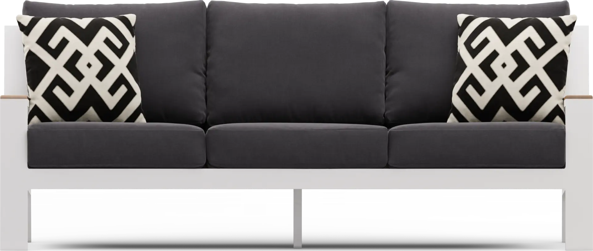 Solana White Outdoor Sofa with Charcoal Cushions
