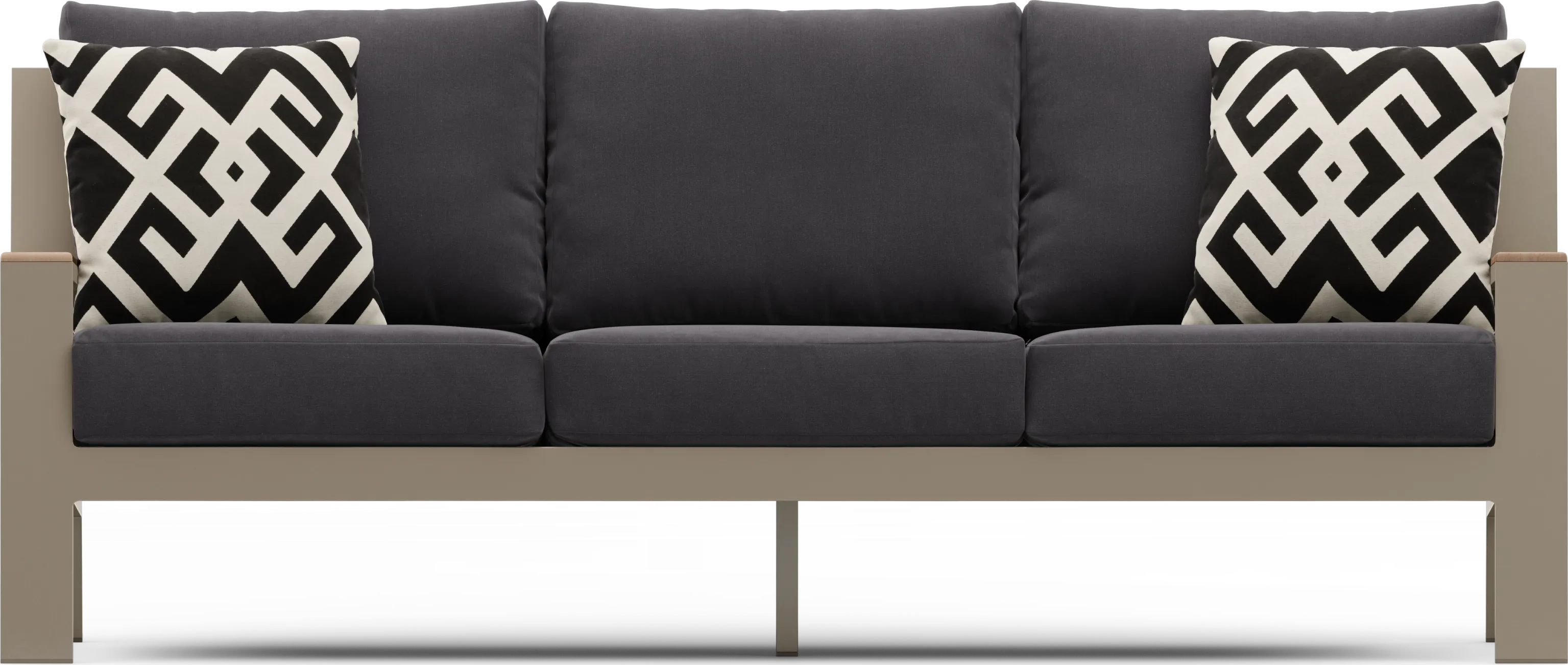 Solana Taupe 4 Pc Outdoor Seating Set With Charcoal Cushions - Thumbnail - Image 2