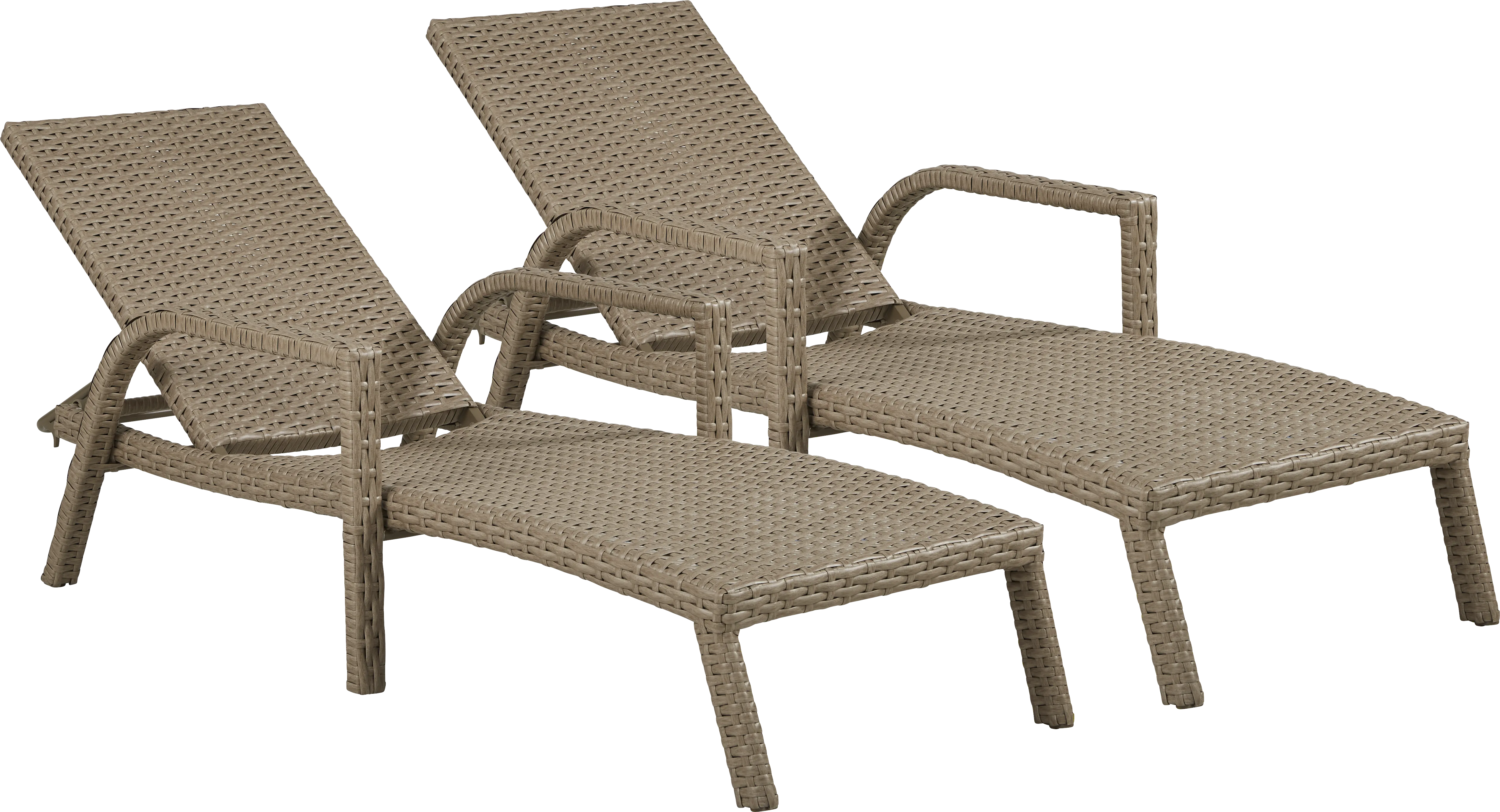 Siesta Key Driftwood Finish Outdoor Pool Chaise, Set of 2 - Thumbnail - Image 1