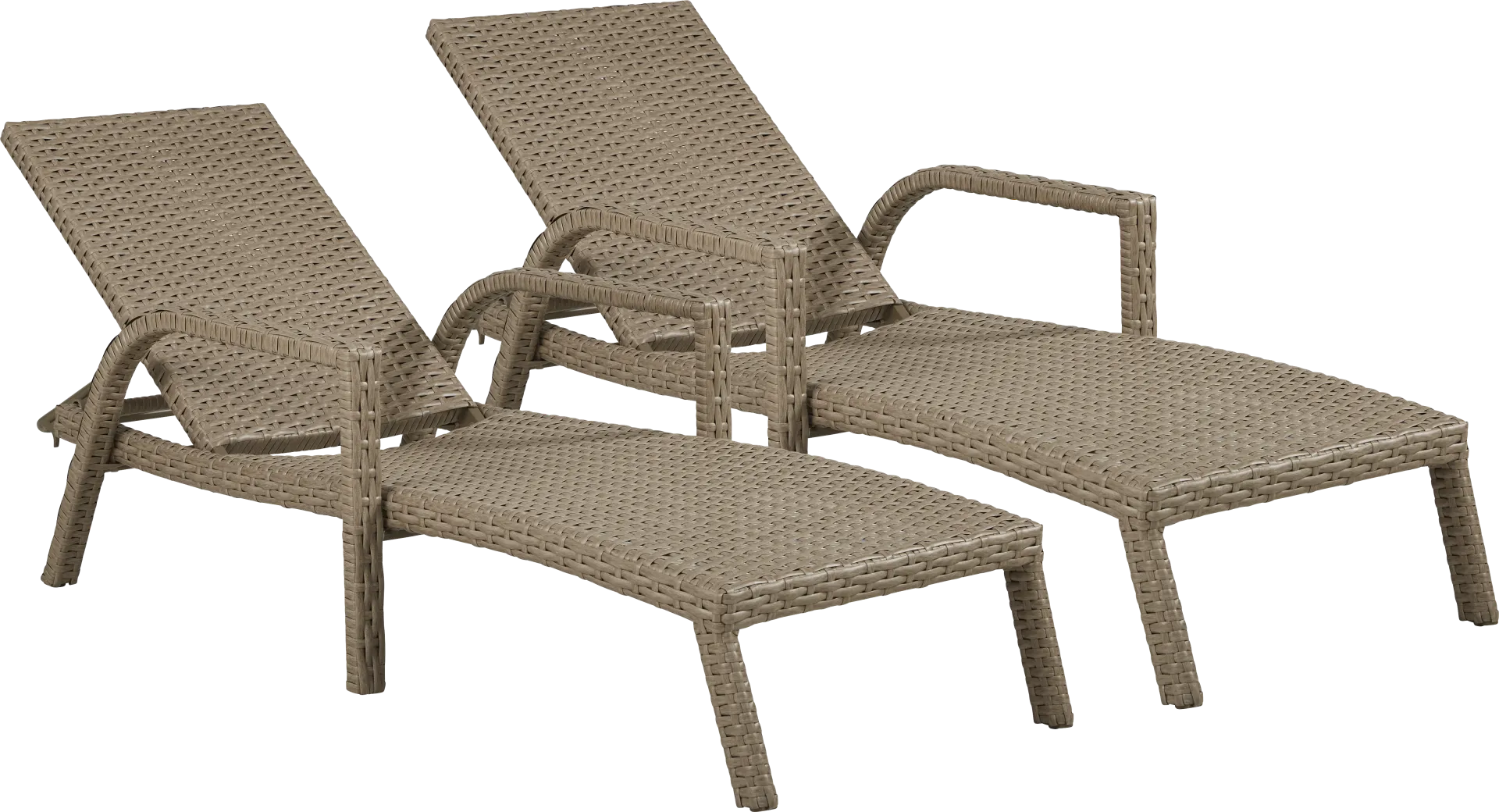Siesta Key Driftwood Finish Outdoor Pool Chaise, Set of 2 - Image 1