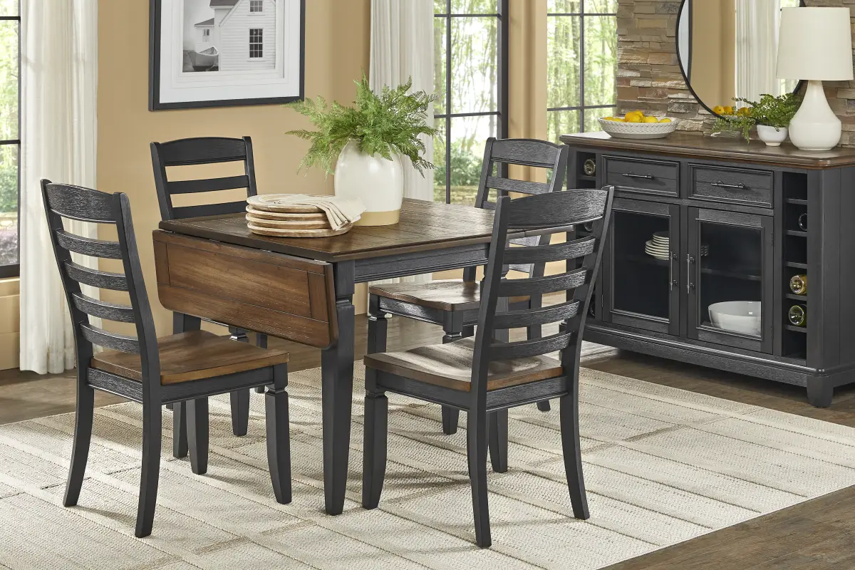 Country Lane Black Ladder Back Side Chair