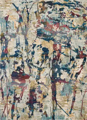 Color Strokes Cream 7'10" x 10'6" Rug