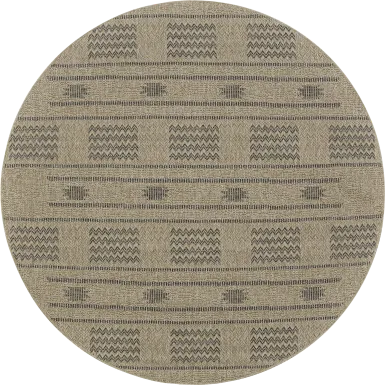 Brea Natural 5'3 Round Indoor/Outdoor Rug