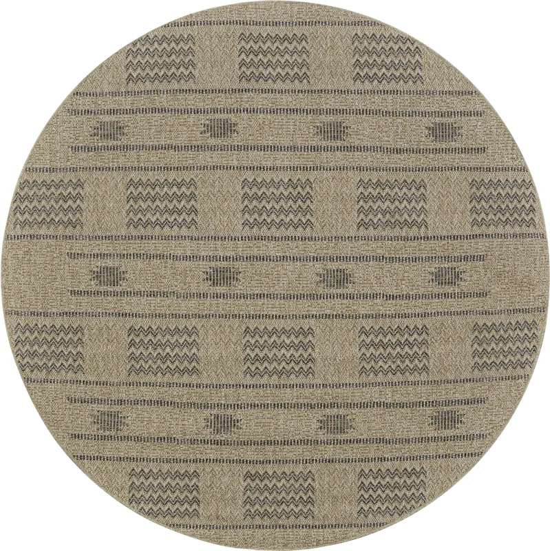 Brea Natural 7'10 Round Indoor/Outdoor Rug