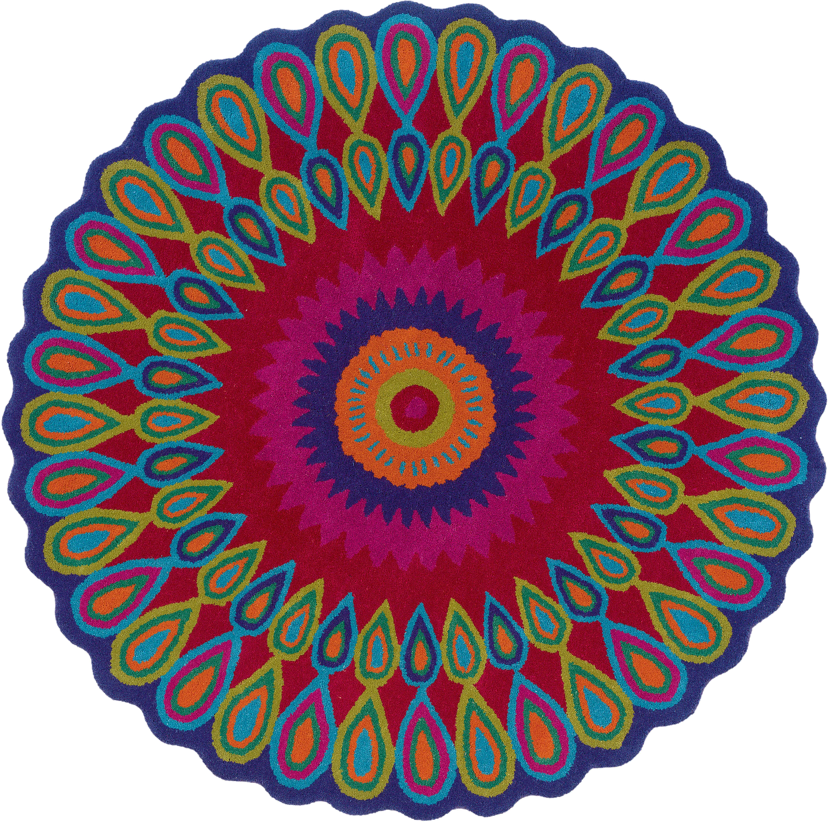 Verdare Pink/Multi 7'9 Round Rug - Thumbnail - Image 1