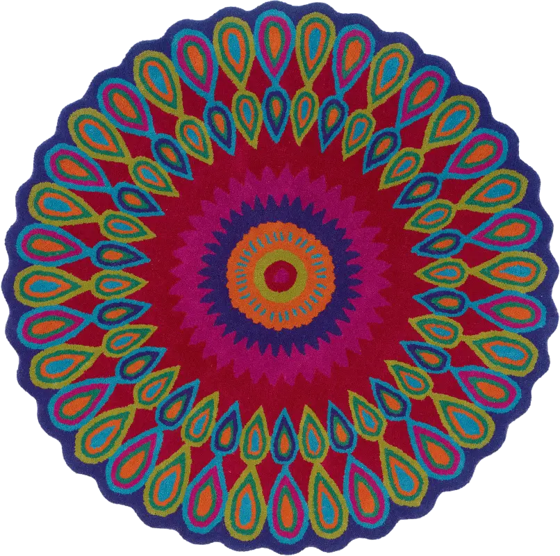 Verdare Pink/Multi 5' Round Rug