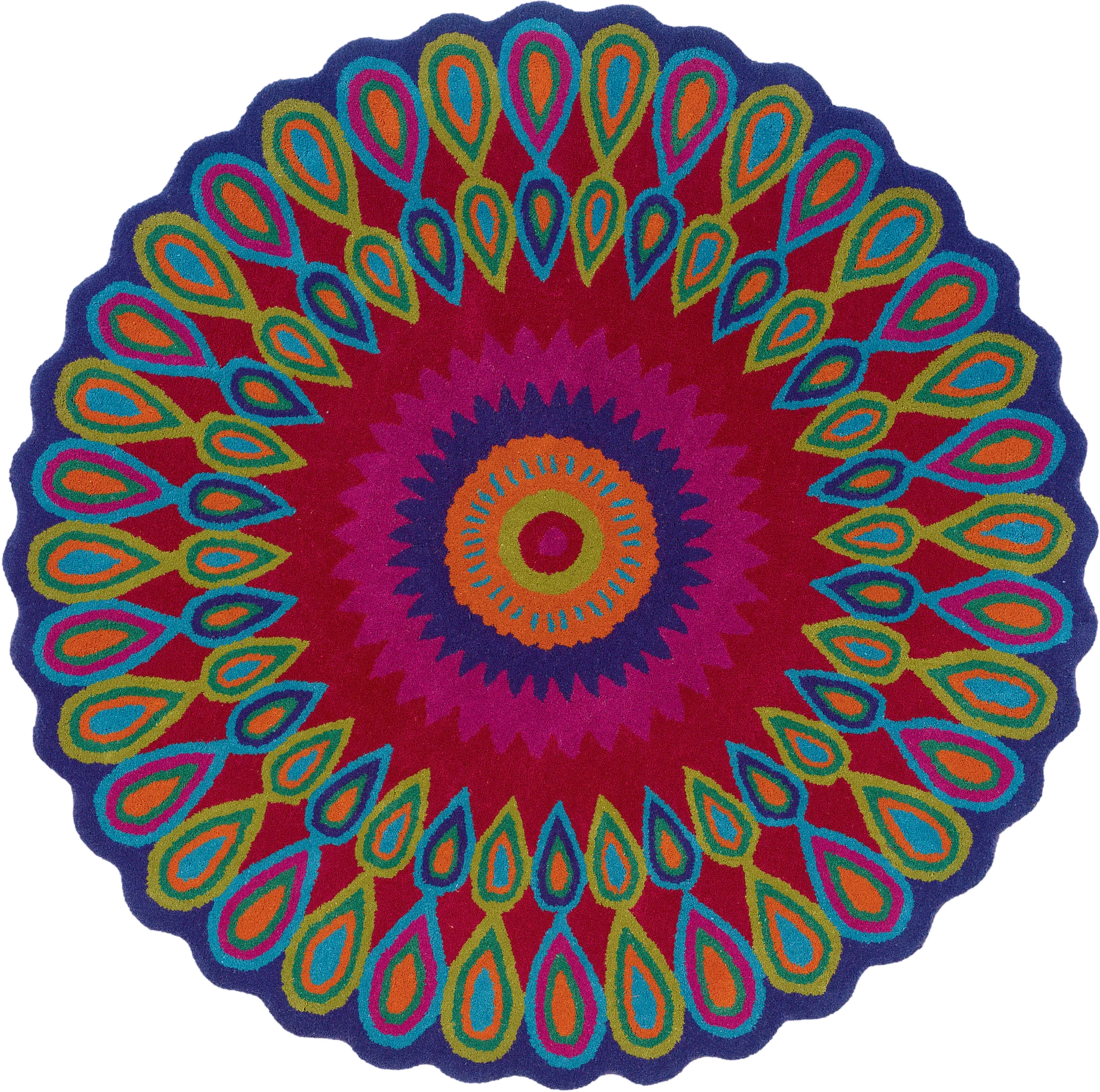 Verdare Pink/Multi 5' Round Rug - Image 1