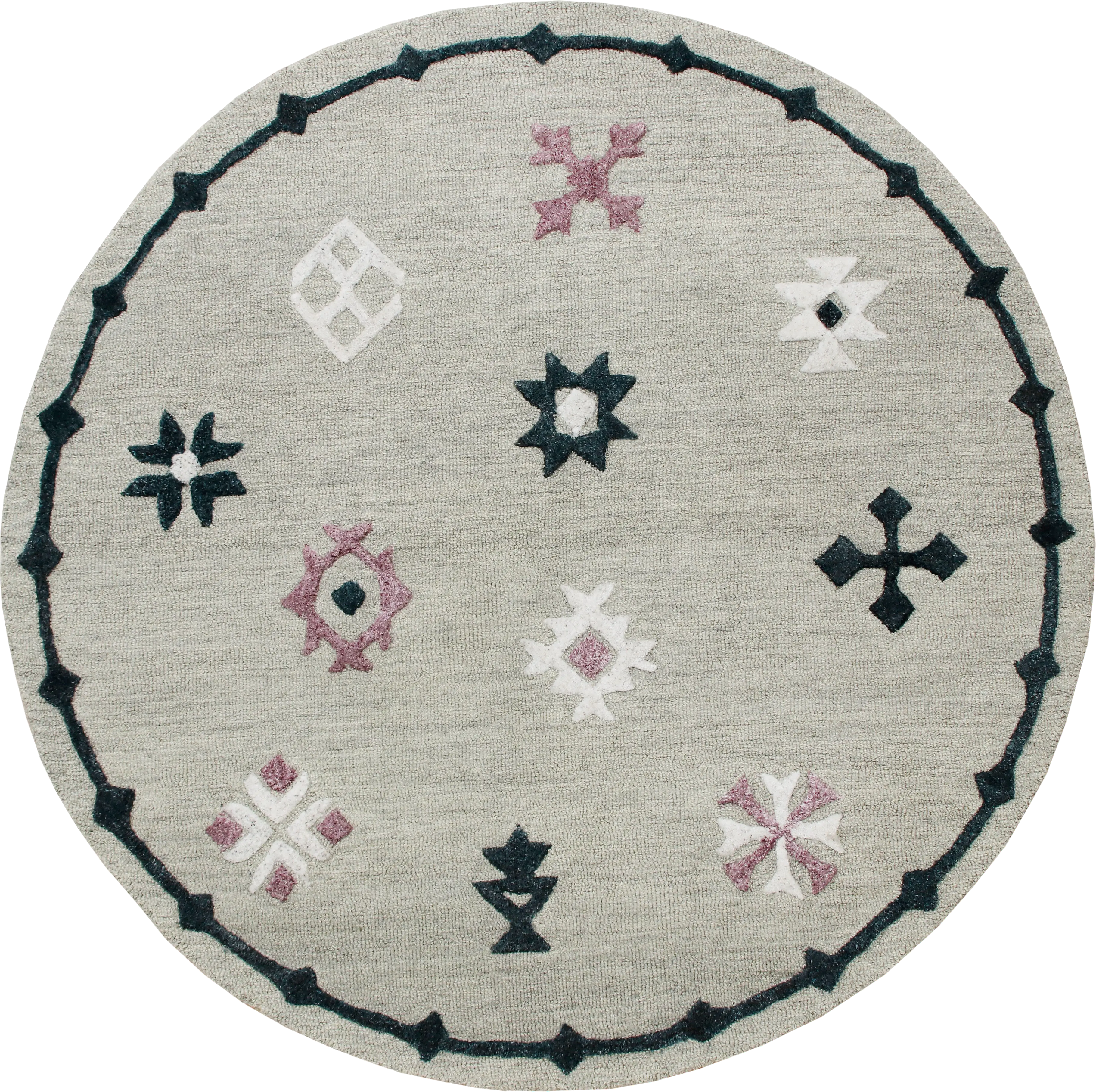 Paslier Gray/Multi 7' Round Rug - Thumbnail - Image 1