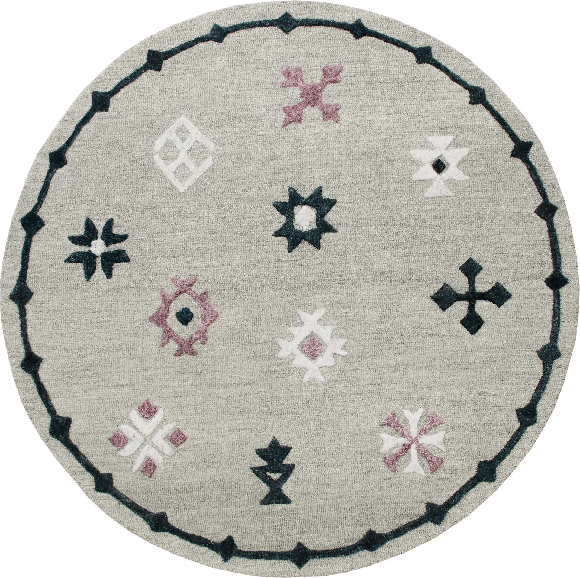 Paslier Gray/Multi 7' Round Rug