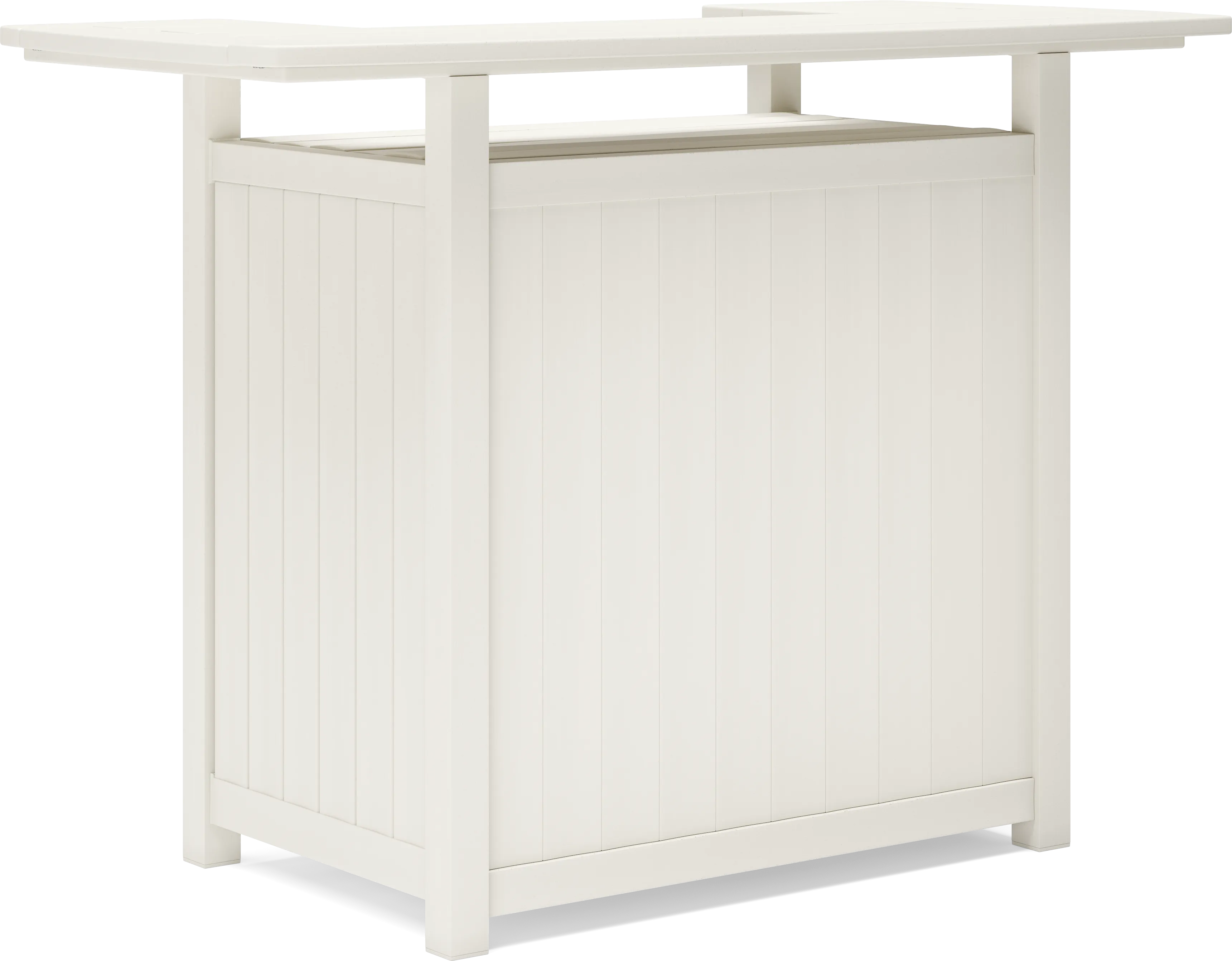 Addy White 3 Pc Outdoor Bar Set with Red Barstools - Thumbnail - Image 2