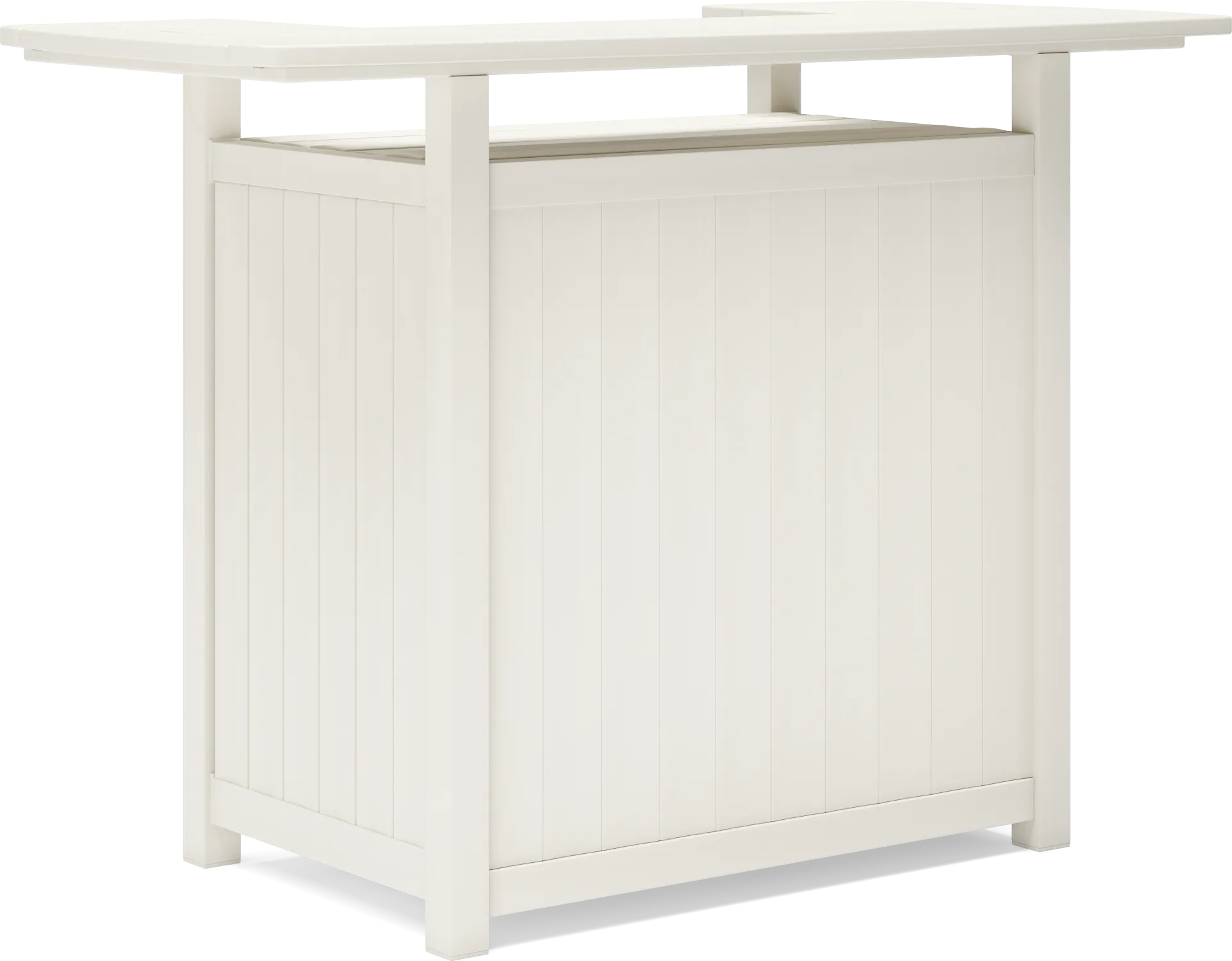 Addy White 3 Pc Outdoor Bar Set with Red Barstools - Image 2