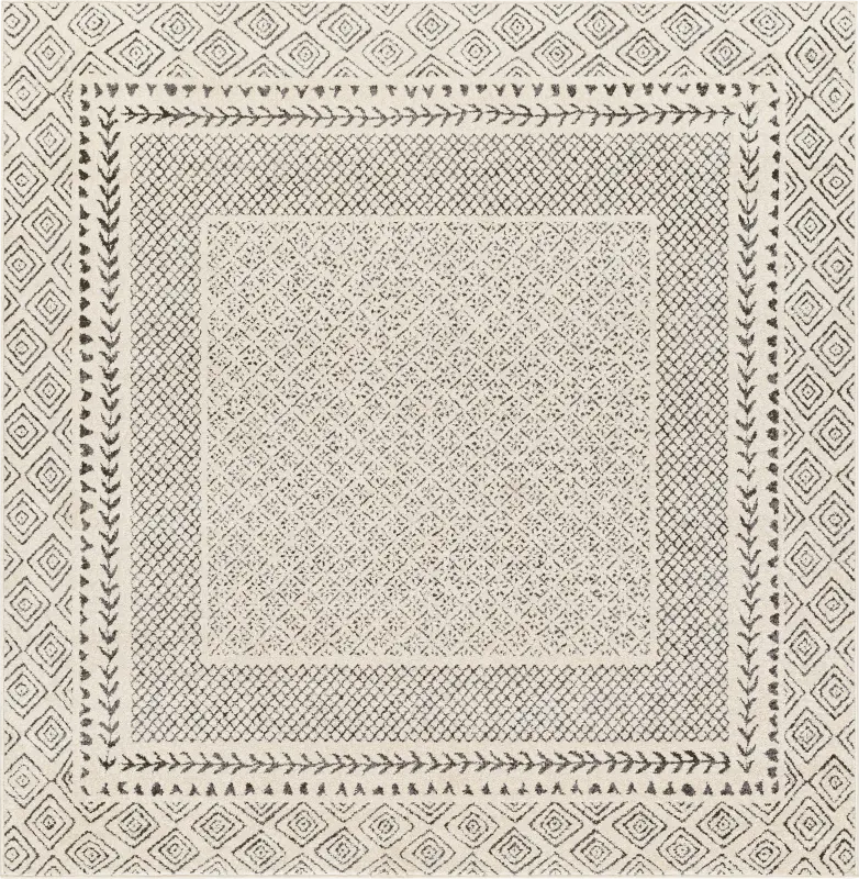 Elnaria Charcoal 6'7 Square Rug