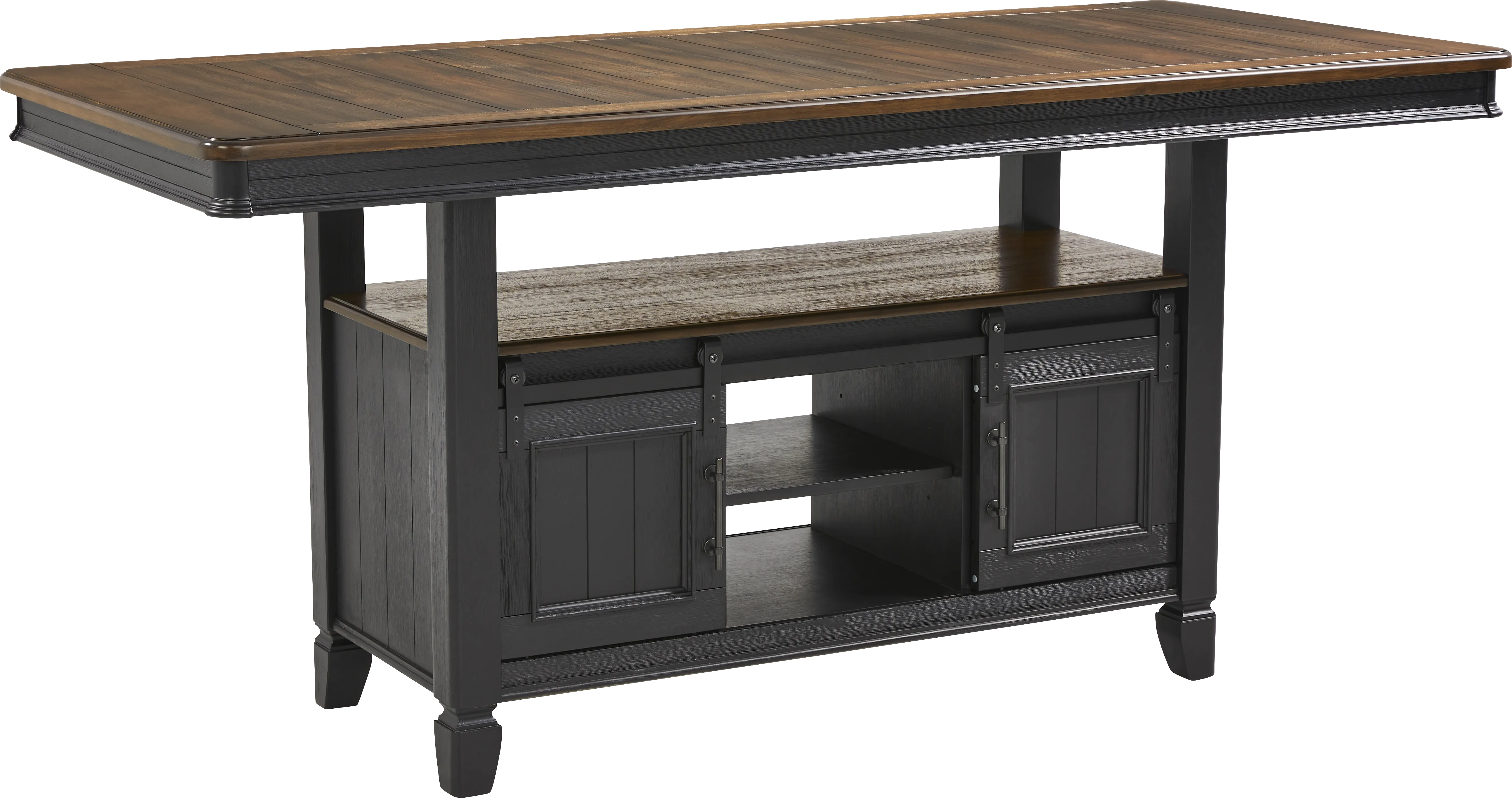 Country Lane Black Counter Height Storage Dining Table - Thumbnail - Image 1