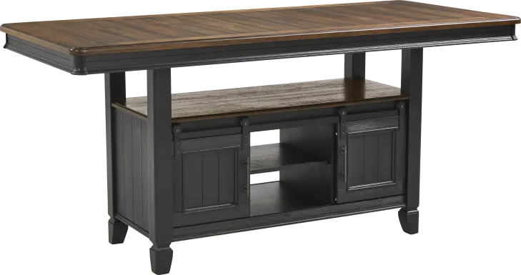 Country Lane Black Counter Height Storage Dining Table