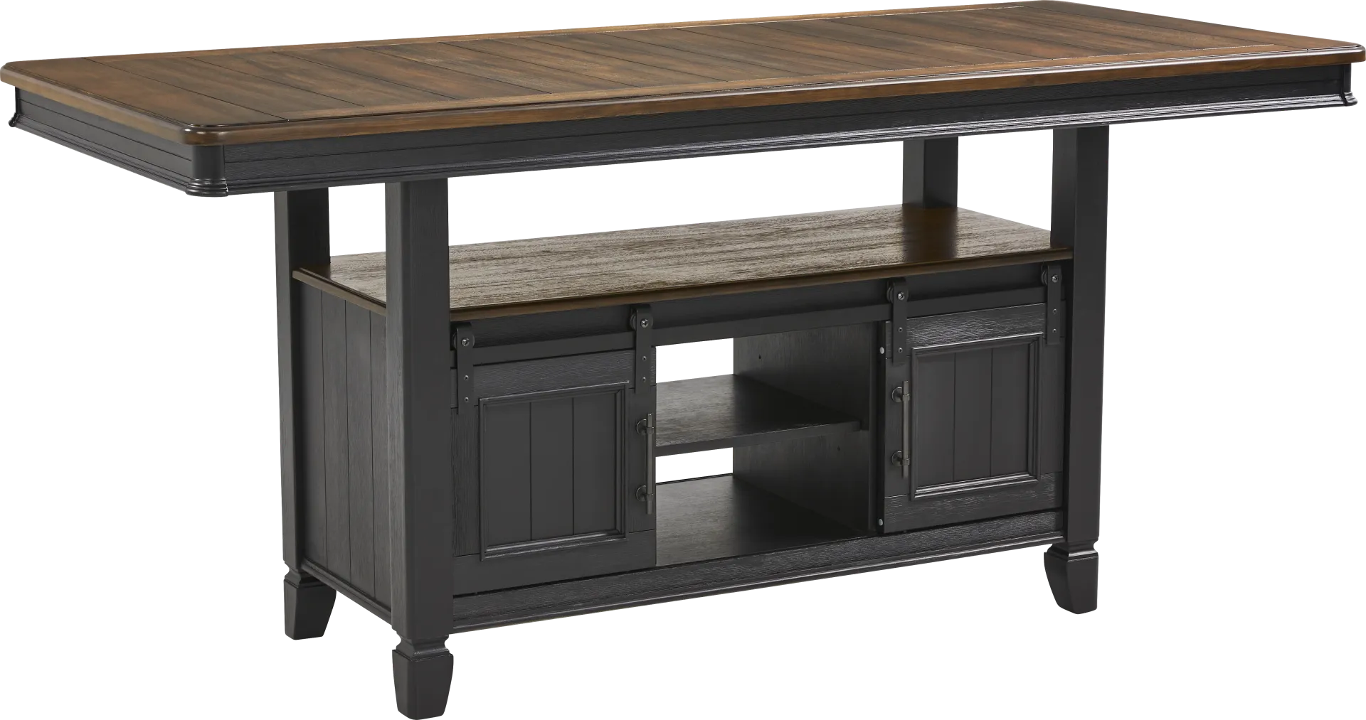 Country Lane Black Counter Height Storage Dining Table - Image 1