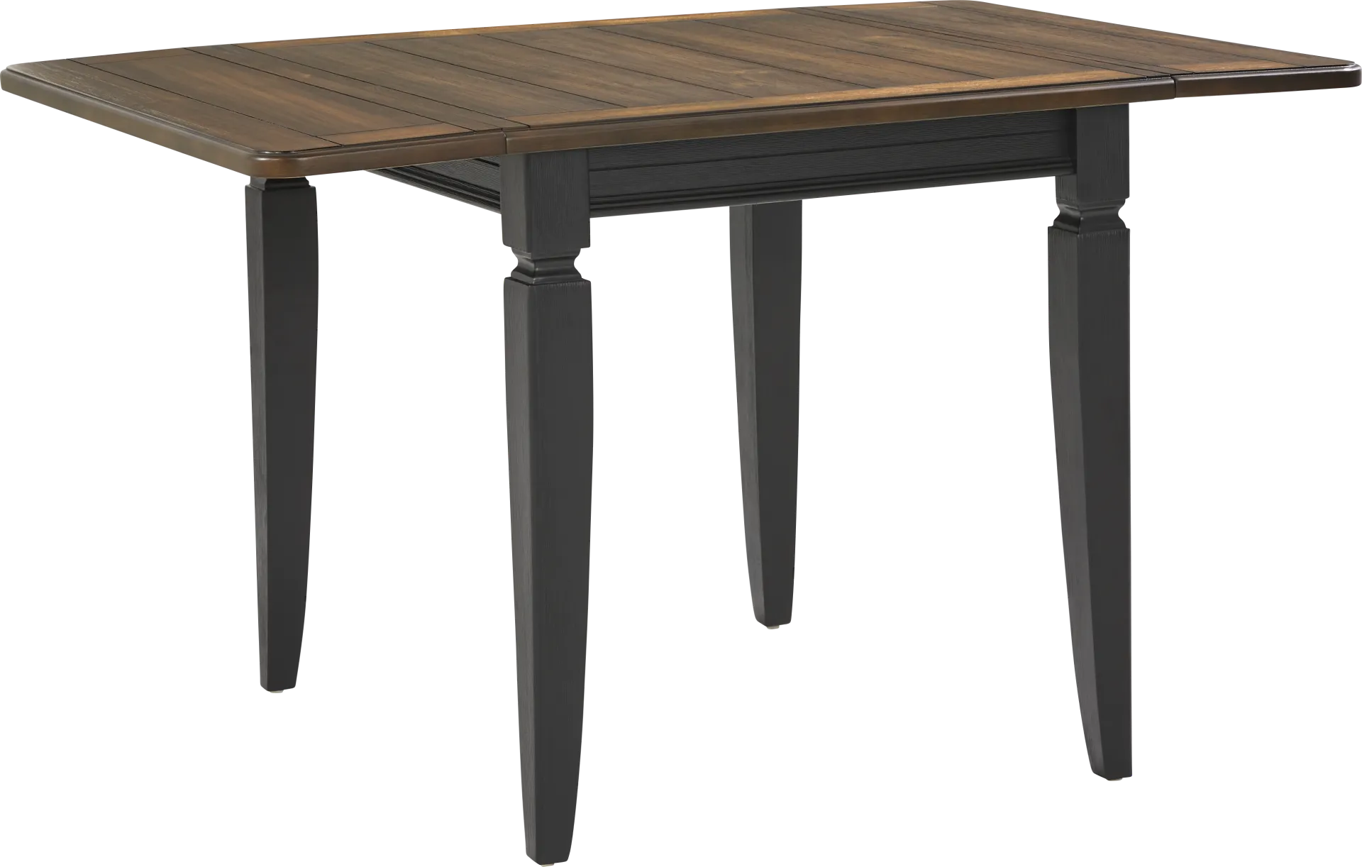 Country Lane Black 5 Pc Drop Leaf Dining Room with Ladder Back Side Chairs - Image 2