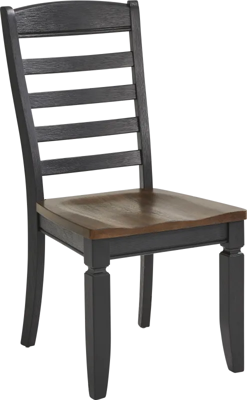 Country Lane Black Ladder Back Side Chair