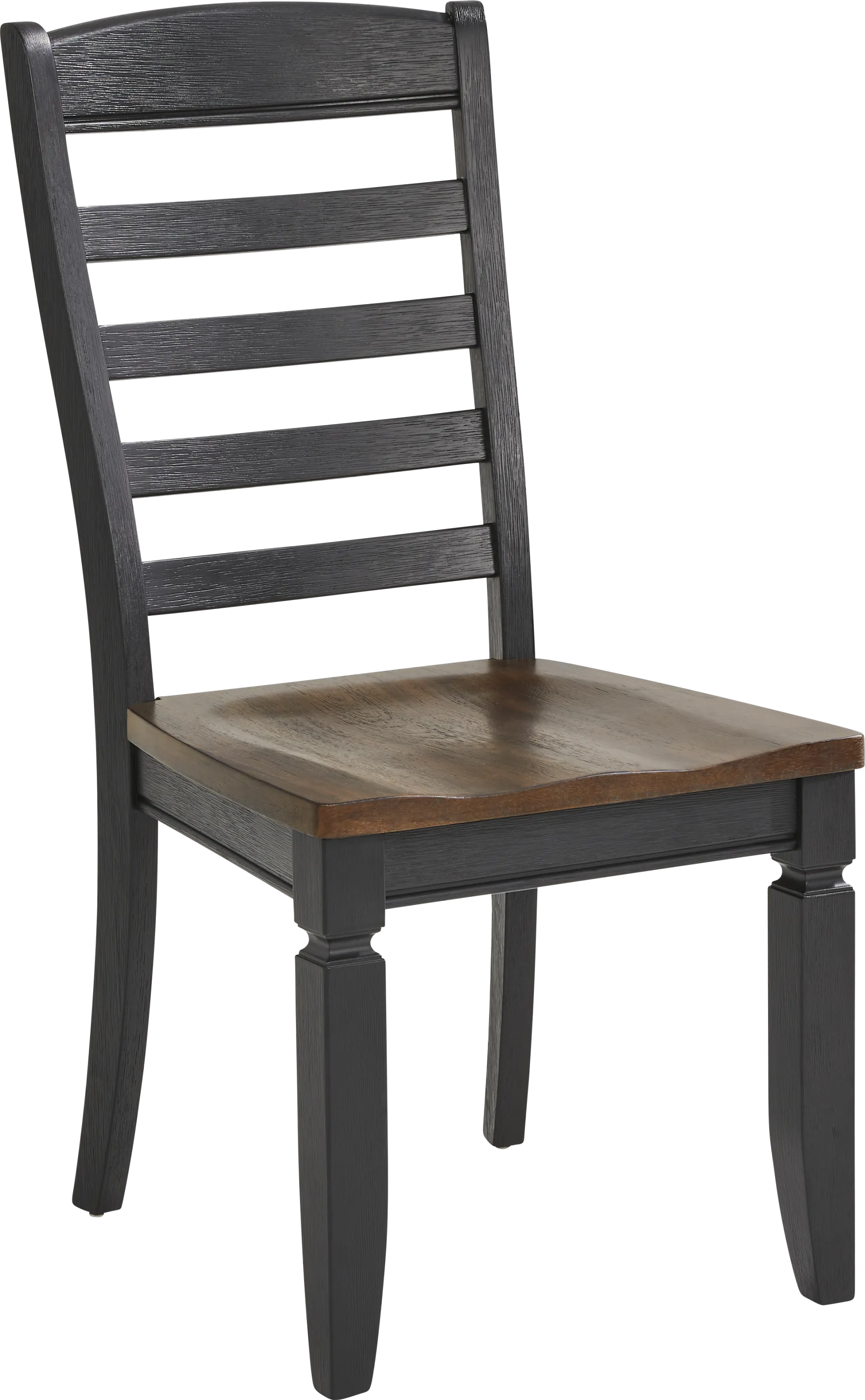 Country Lane Black 5 Pc Drop Leaf Dining Room with Ladder Back Side Chairs - Image 6